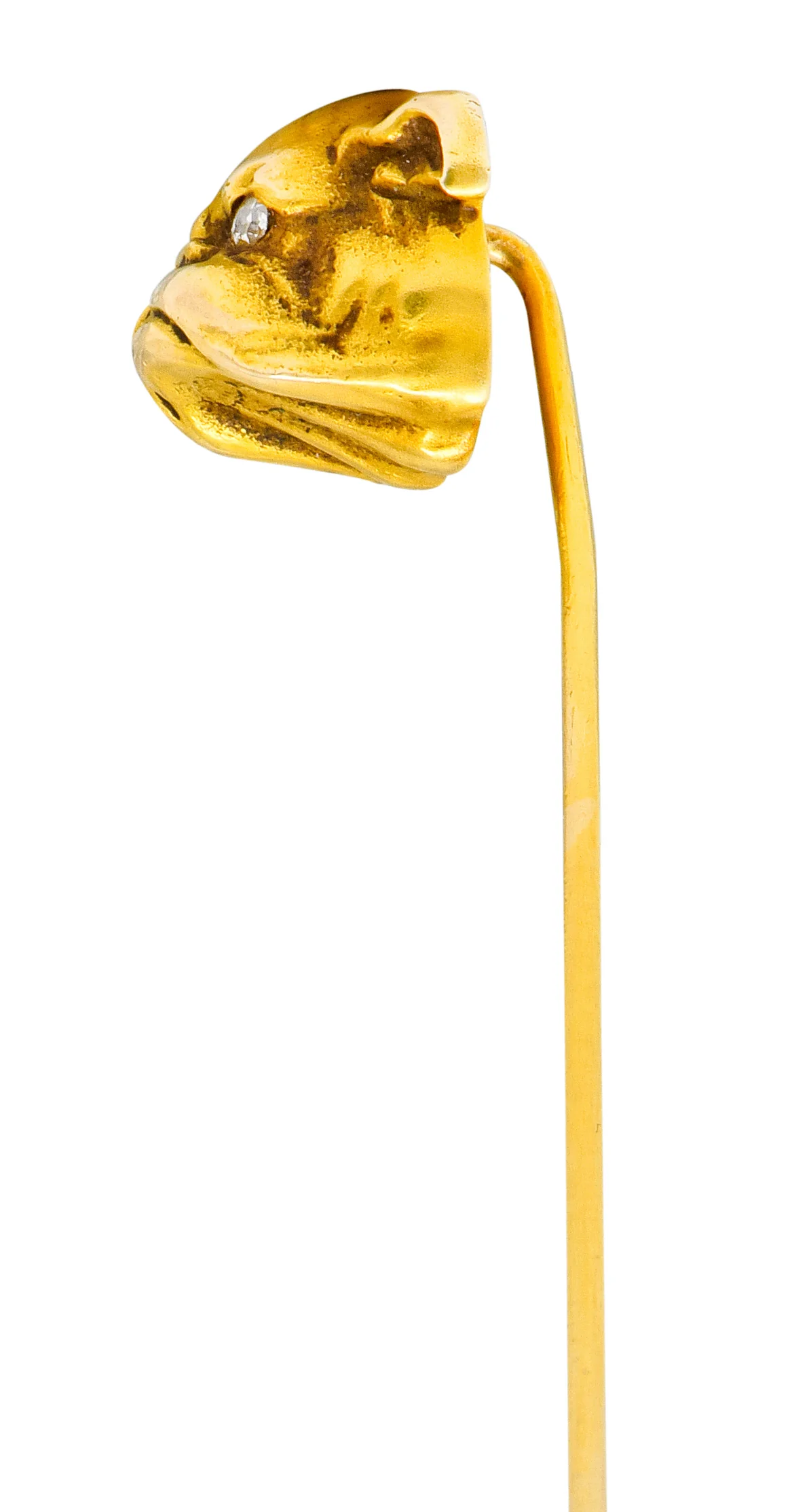Victorian Diamond 14 Karat Gold Bulldog Stickpin - Image 4
