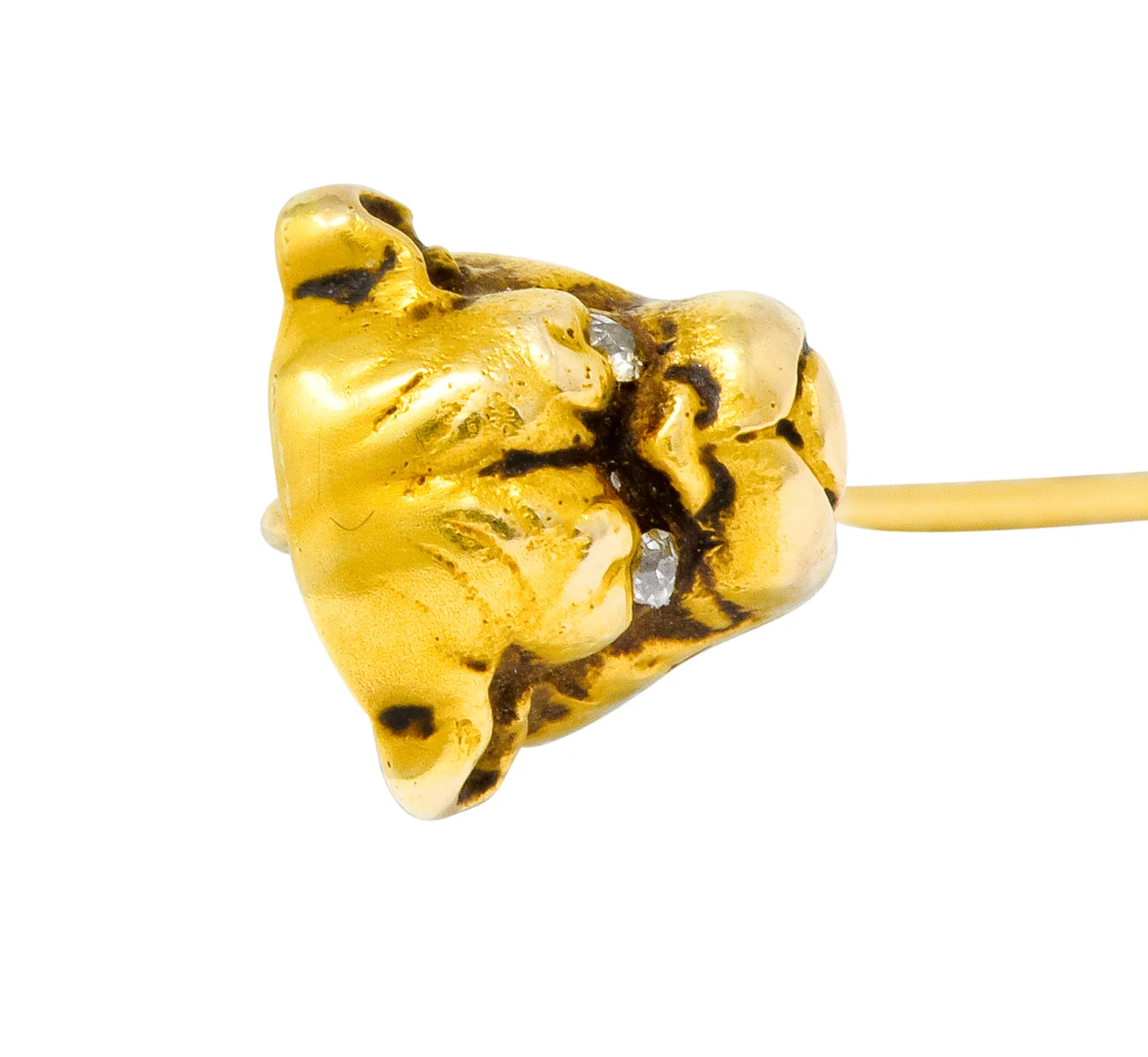 Victorian Diamond 14 Karat Gold Bulldog Stickpin - Image 6