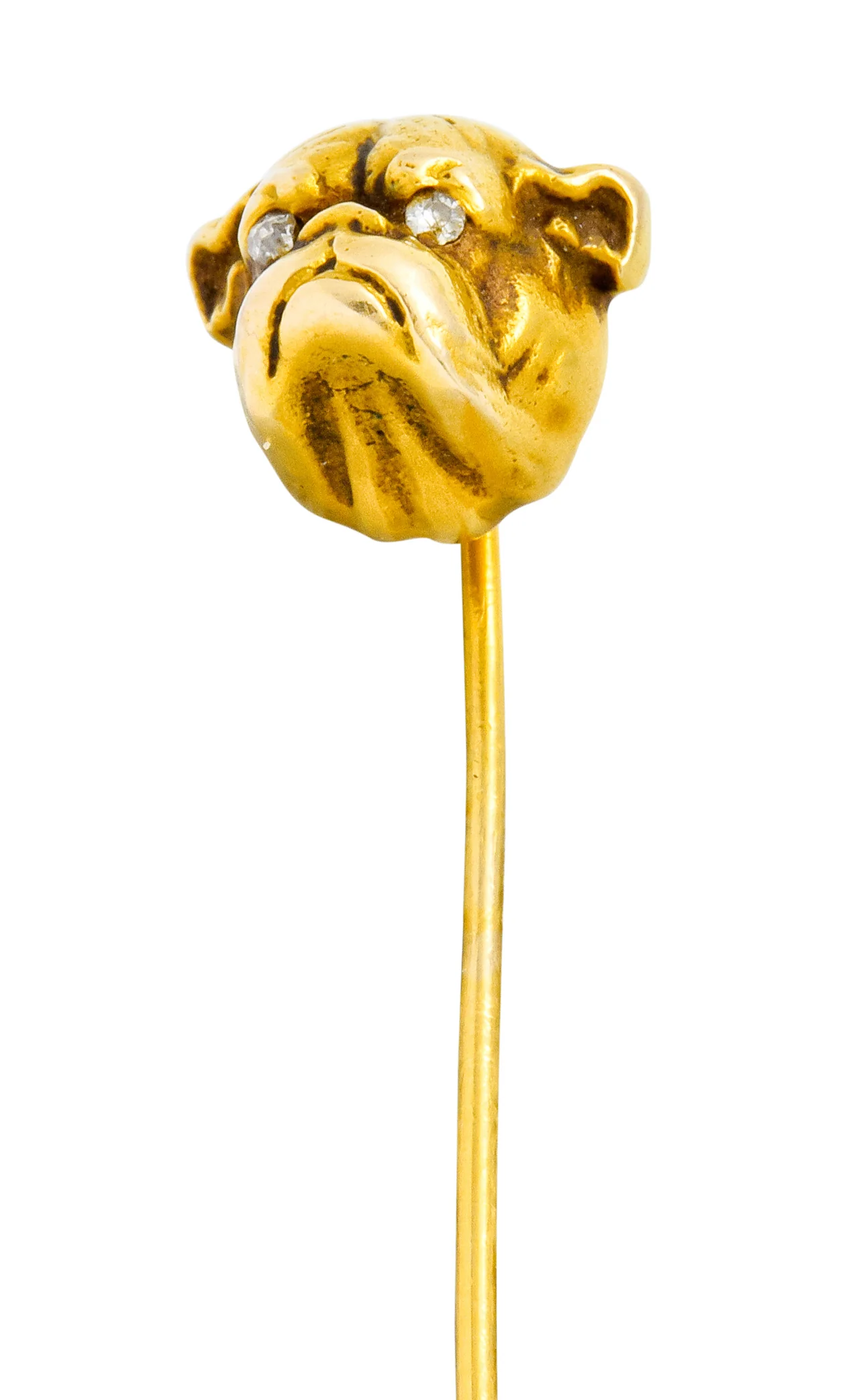 Victorian Diamond 14 Karat Gold Bulldog Stickpin - Image 7
