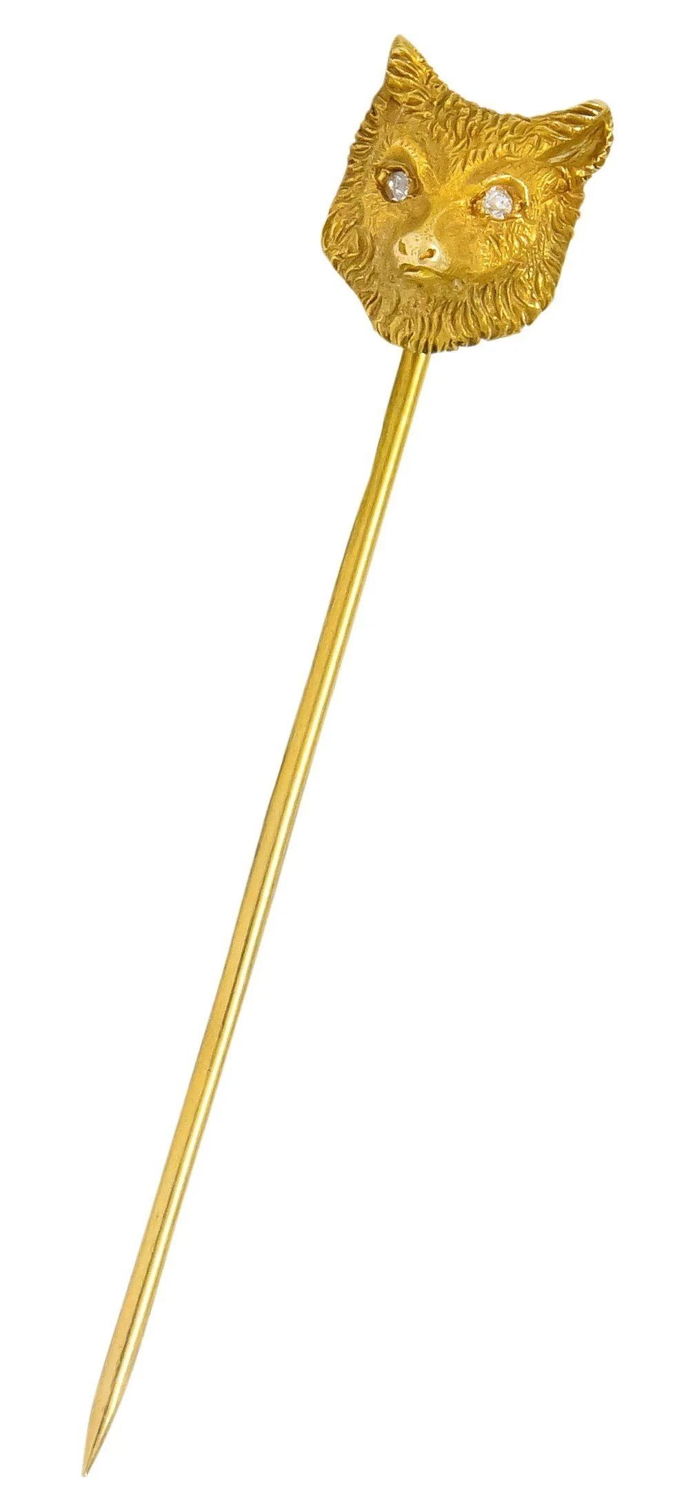 Victorian Diamond 14 Karat Gold Fox Stickpin Circa 1900 - Image 8