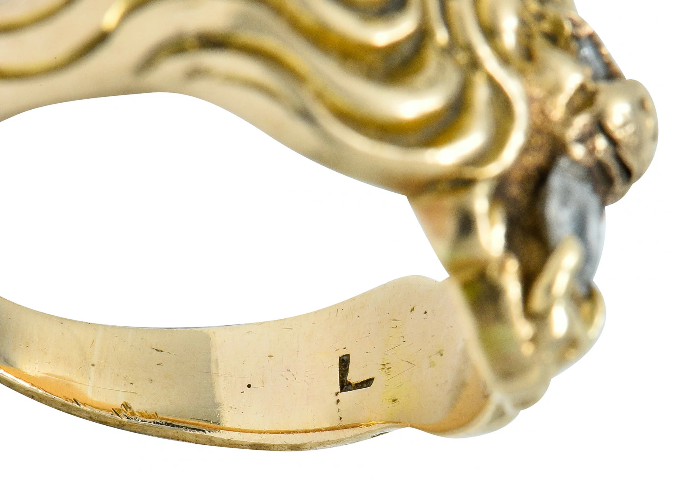 Victorian Diamond 14 Karat Gold Lion Band Ring Circa 1890 - Image 11