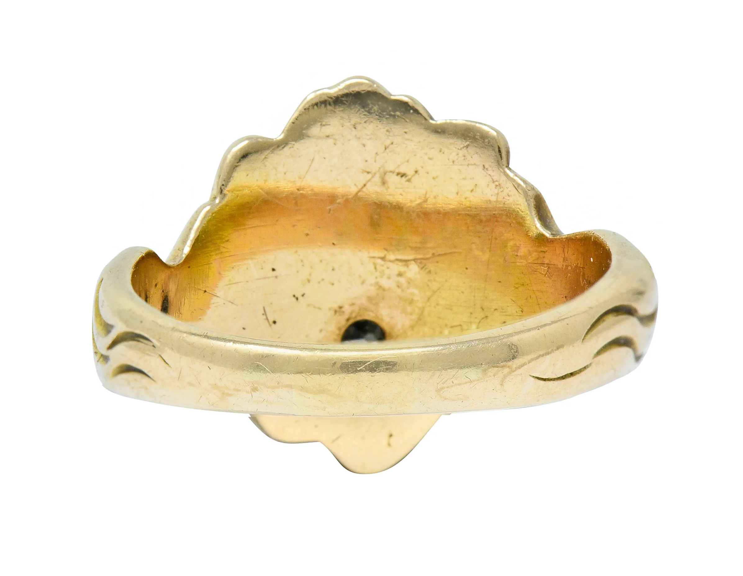 Victorian Diamond 14 Karat Gold Lion Band Ring Circa 1890 - Image 4