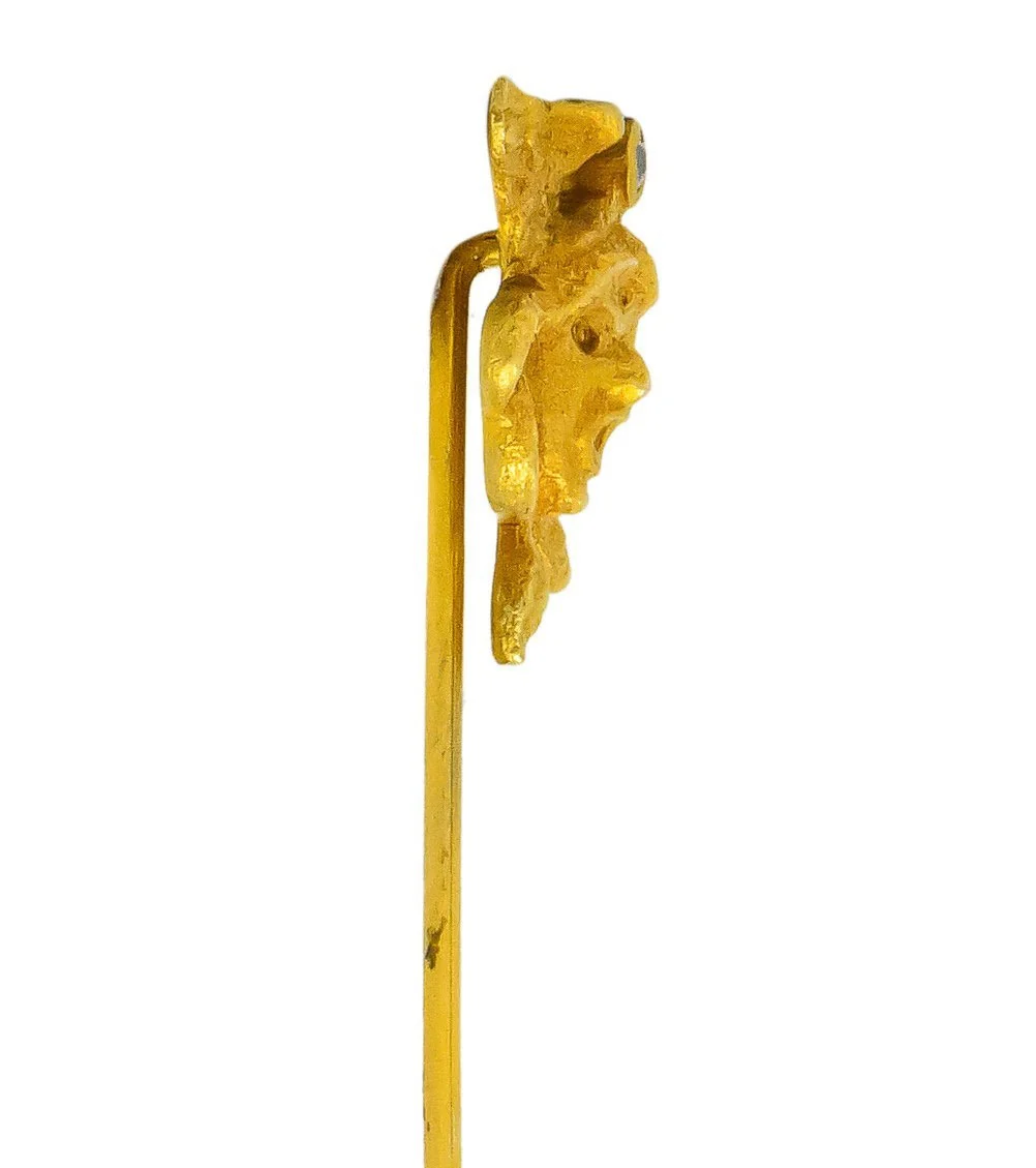 Victorian Diamond 14 Karat Gold Medusa Stickpin - Image 4