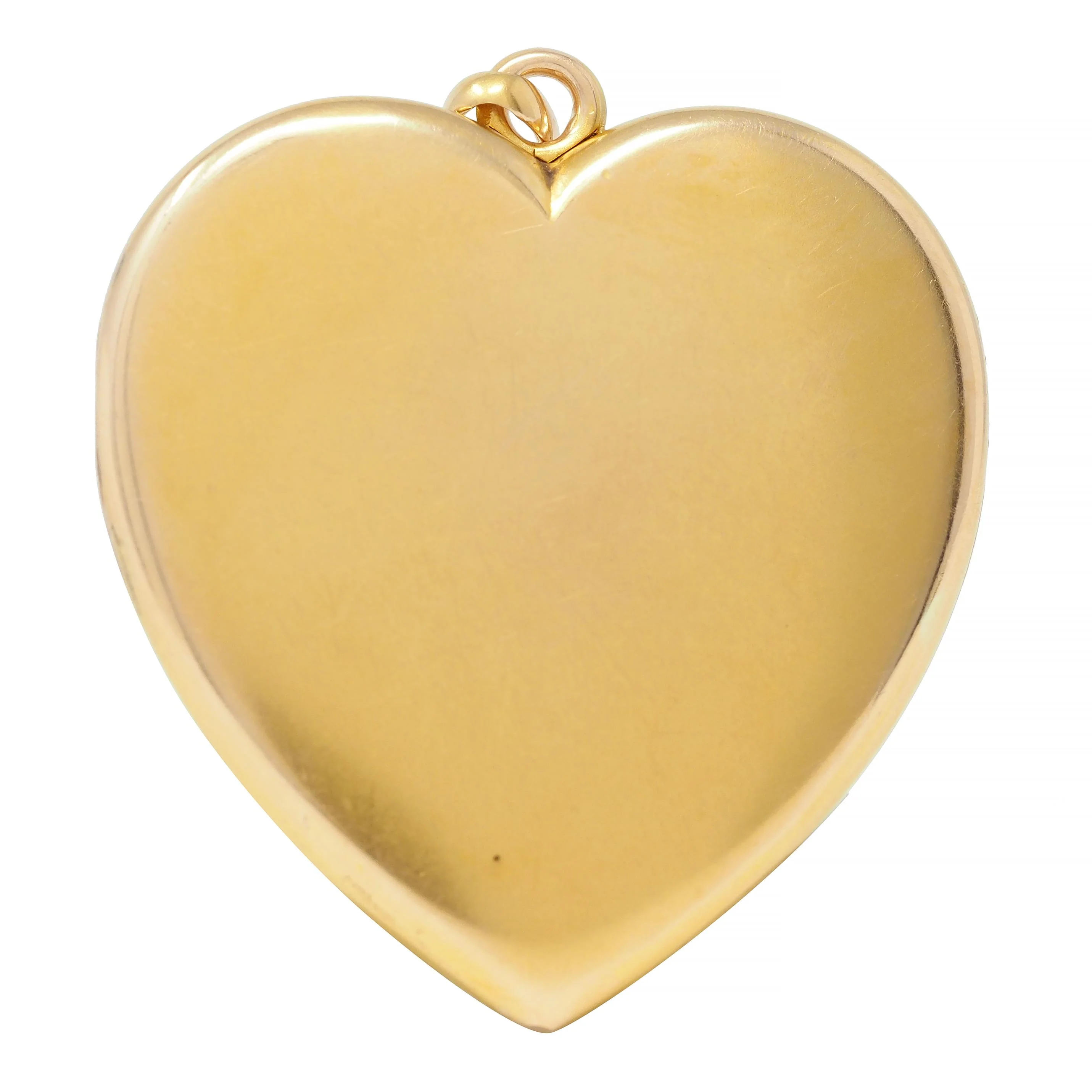 Victorian Diamond 14 Karat Yellow Gold Antique Heart Locket Pendant - Image 3