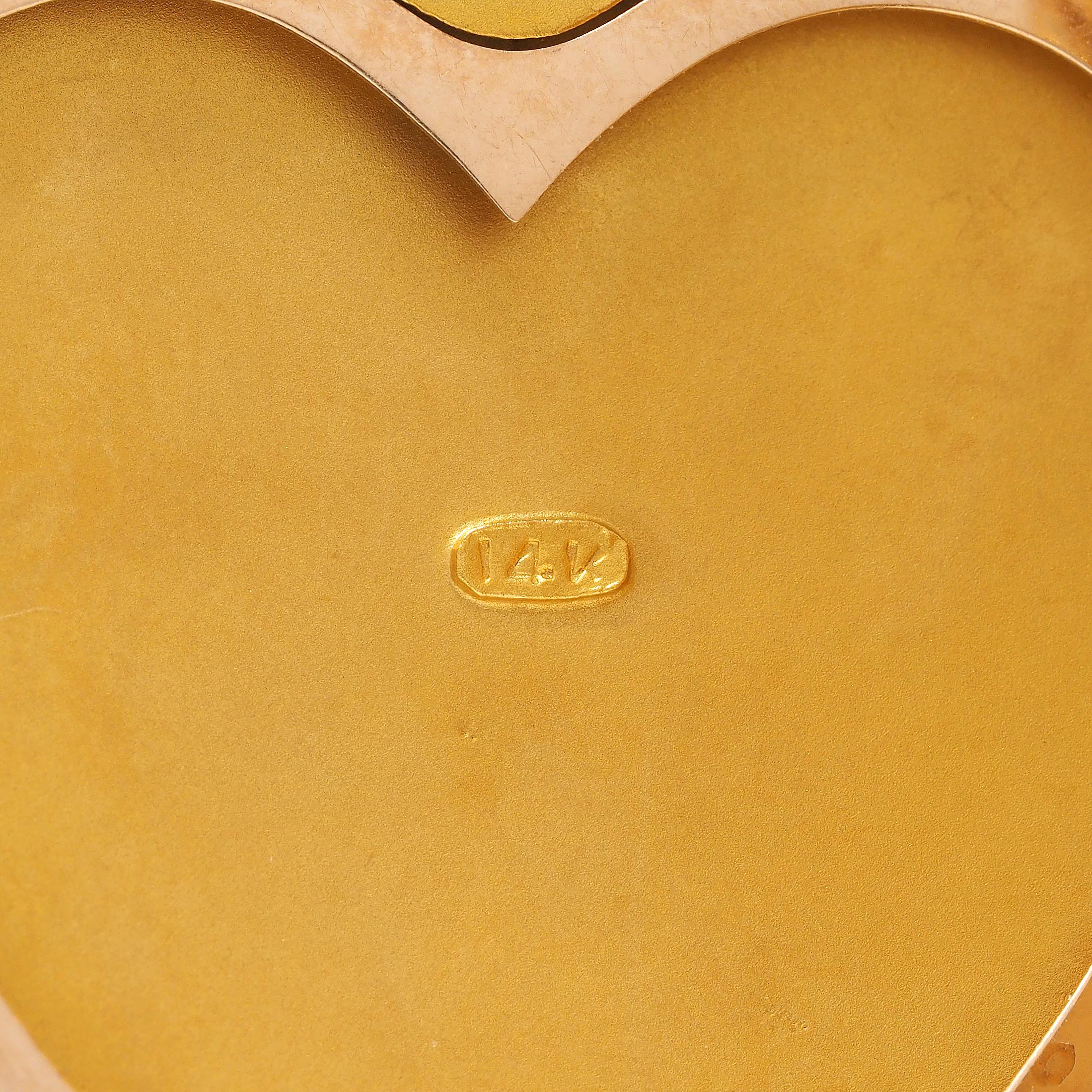 Victorian Diamond 14 Karat Yellow Gold Antique Heart Locket Pendant - Image 6