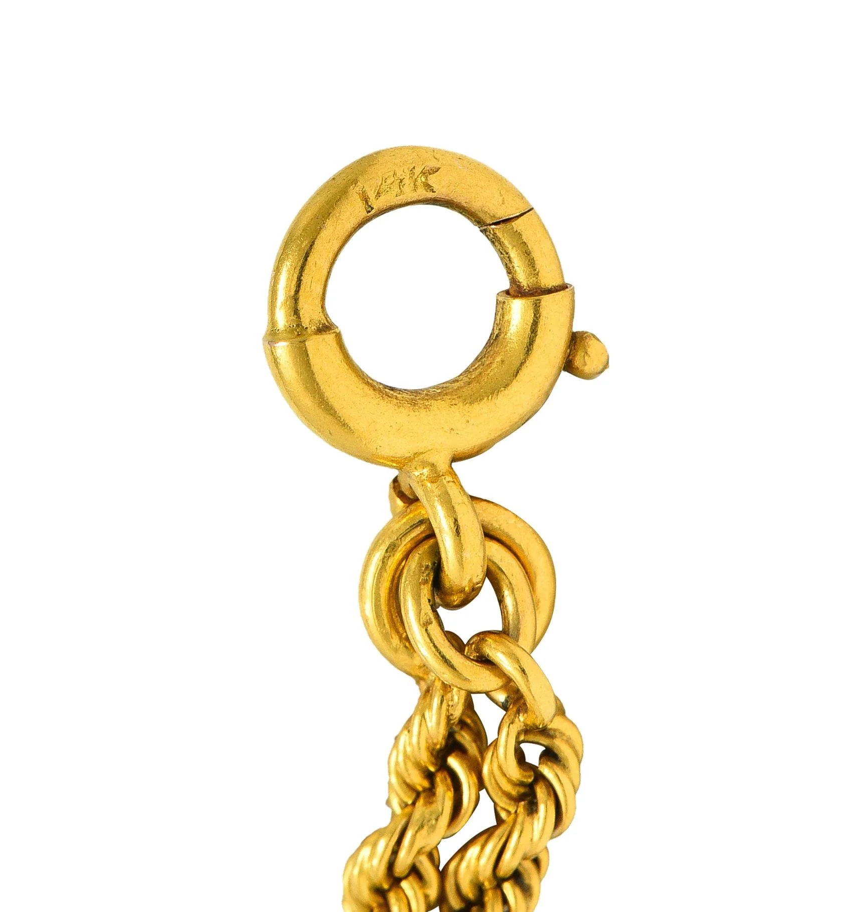 Victorian Diamond 14 Karat Yellow Gold Clover Slide Chain Antique Necklace - Image 7