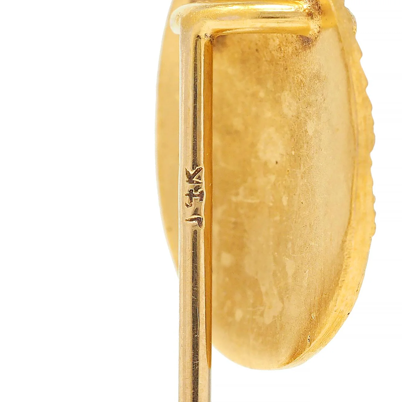 Victorian Diamond Pearl 14 Karat Yellow Gold Antique God Of Wind Stickpin - Image 7