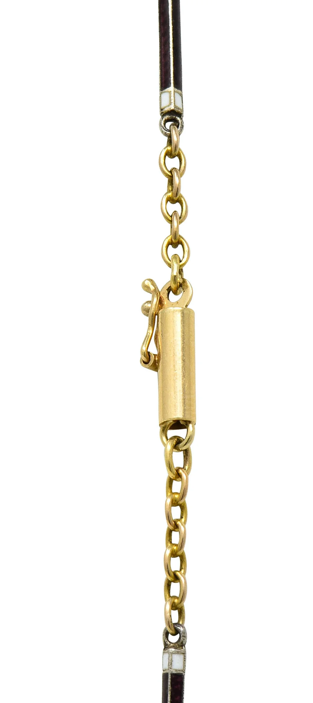 Victorian Enamel 14 Karat Gold 33 Inch Sailor's Knot Station Necklace - Image 7