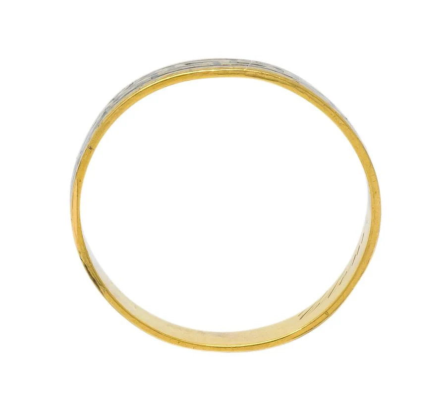 Victorian Enamel 14 Karat Gold Greek Key Band Ring - Image 5