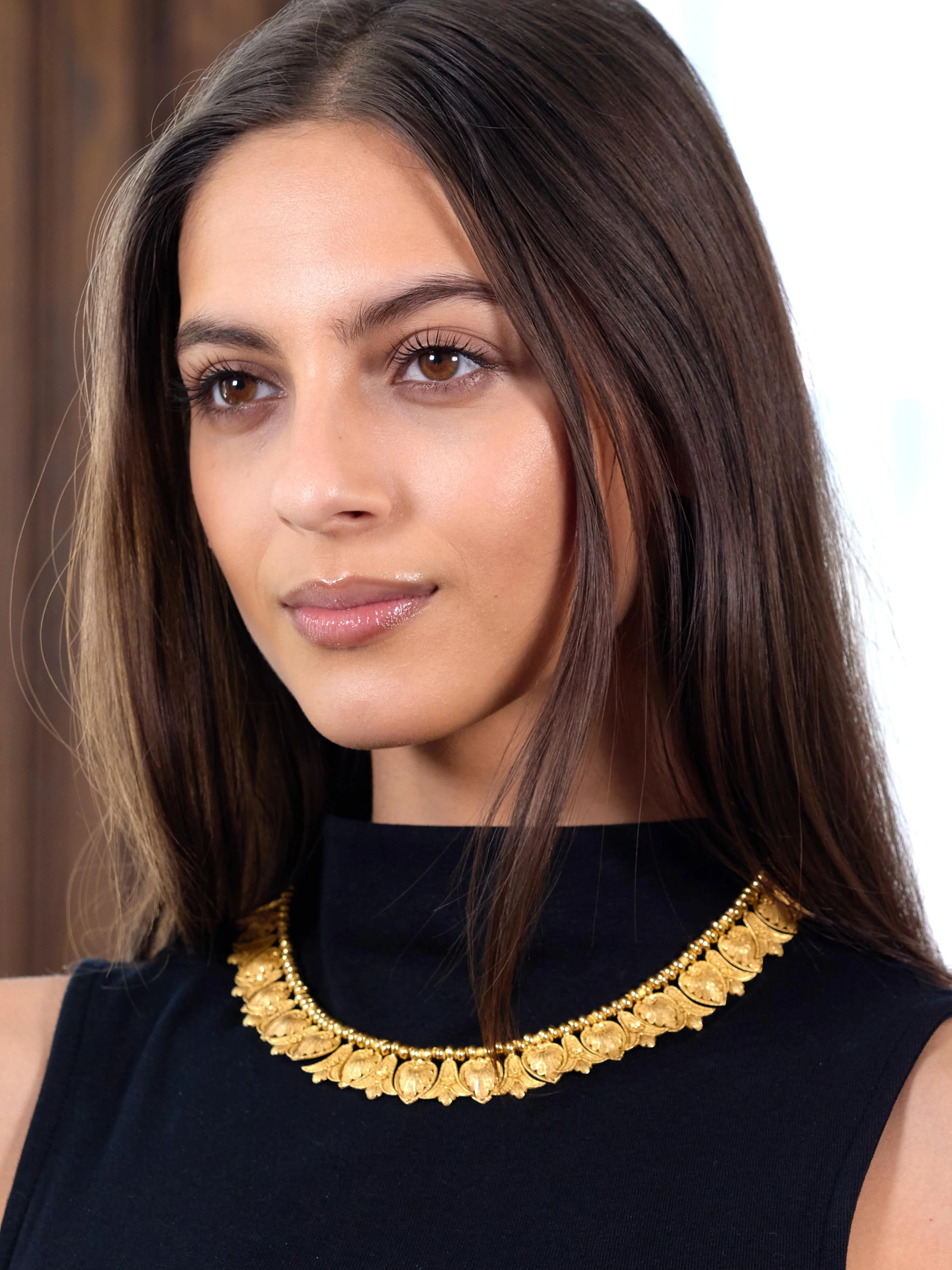 Victorian Etruscan Revival 18 Karat Yellow Gold Antique Palm & Lotus Fringe Necklace - Image 11