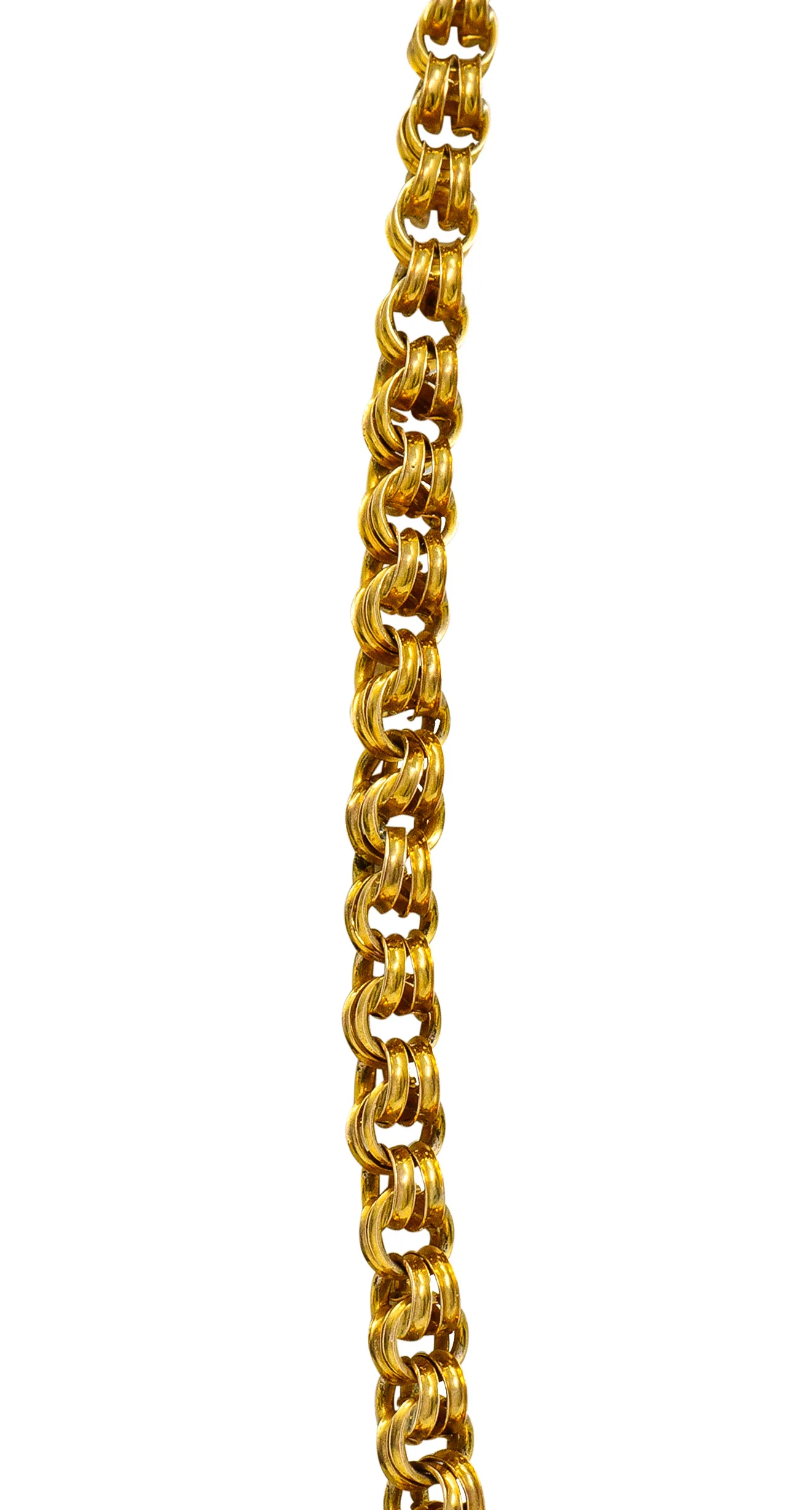 Victorian Fancy 14 Karat Gold Chain Unisex Necklace Circa 1880 - Image 5
