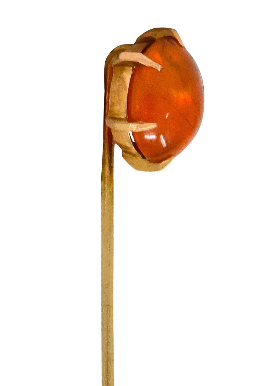 Victorian Fire Opal 14 Karat Rose Gold Stickpin - Image 4
