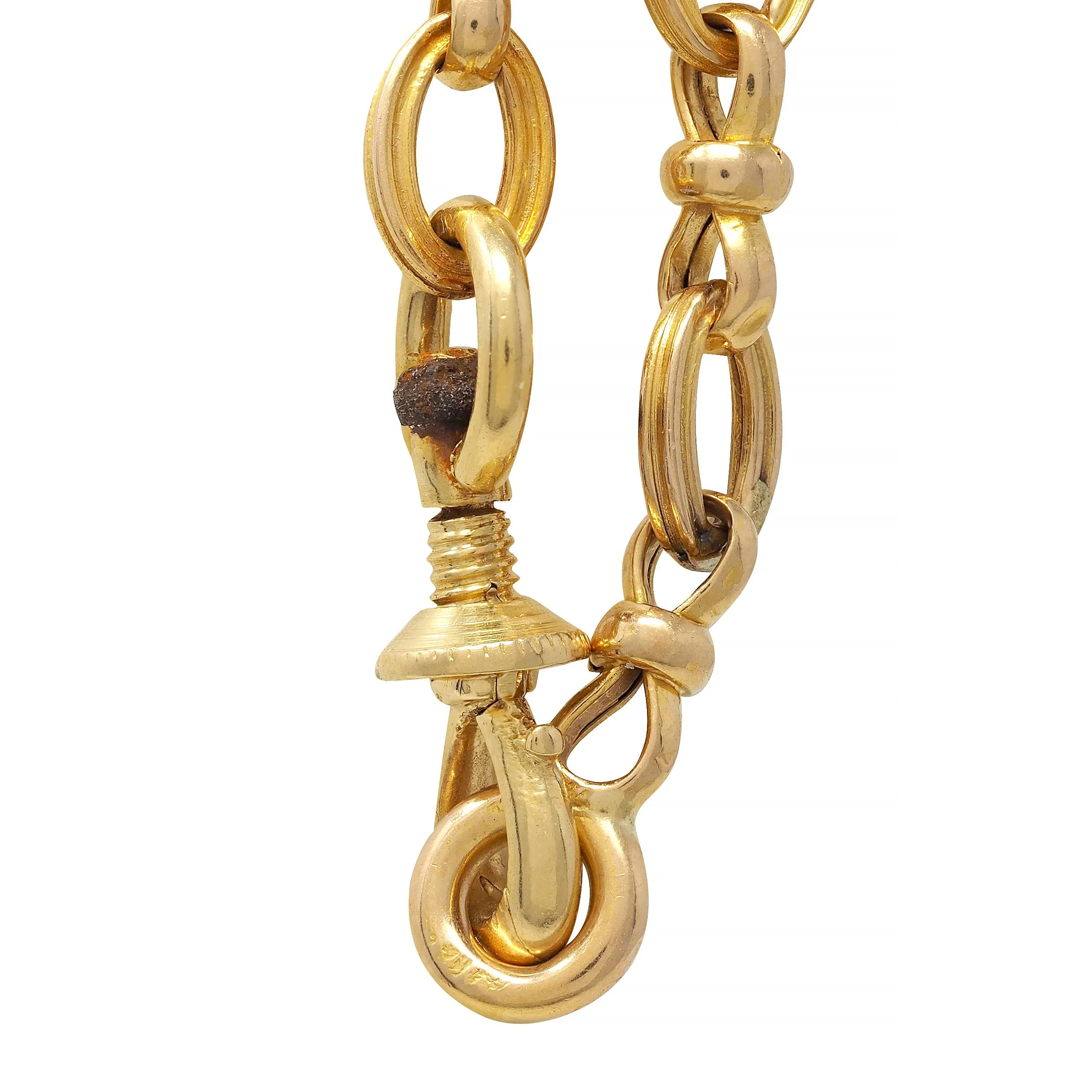 Victorian French 18 Karat Yellow Gold Antique Fancy S Link Chain Necklace - Image 10