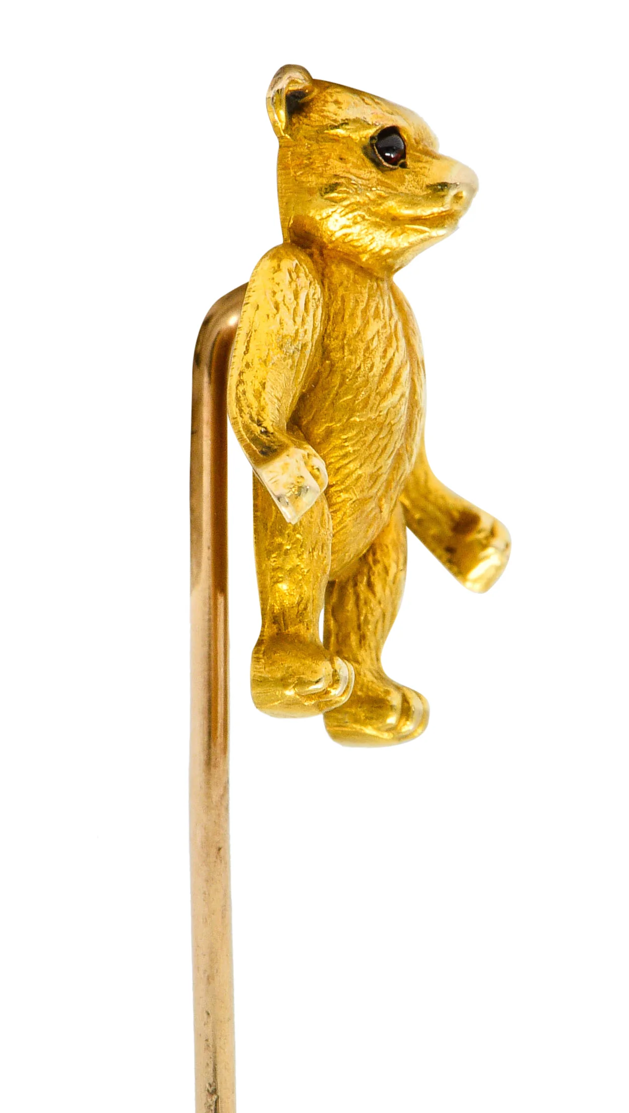 Victorian Garnet 14 Karat Gold Teddy Bear Stickpin - Image 2