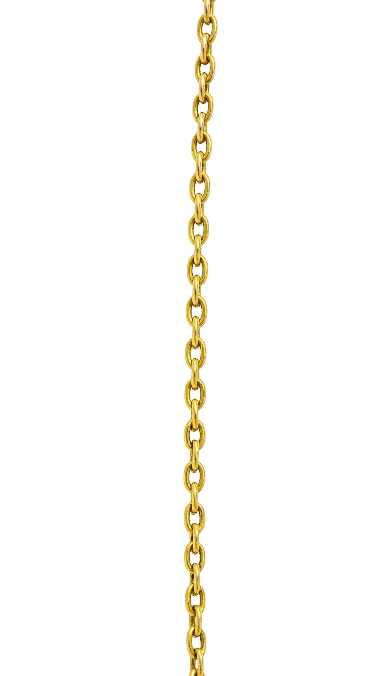 Victorian Jade Pearl 14 Karat Yellow Gold Antique Negligee Slide Necklace - Image 7