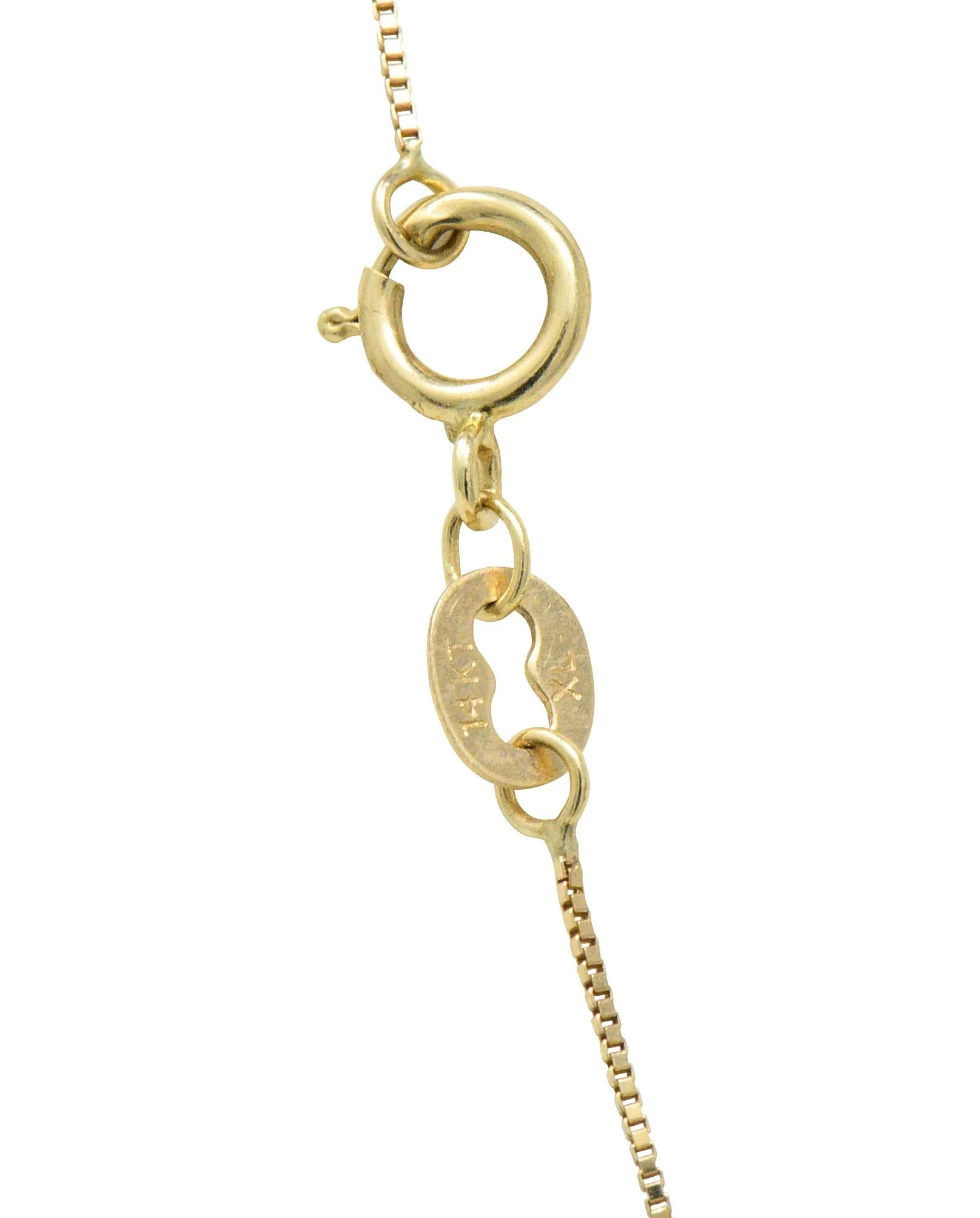 Victorian Natural Baroque Pearl Diamond Silver-Topped 14 Karat Gold Pendant Necklace - Image 6