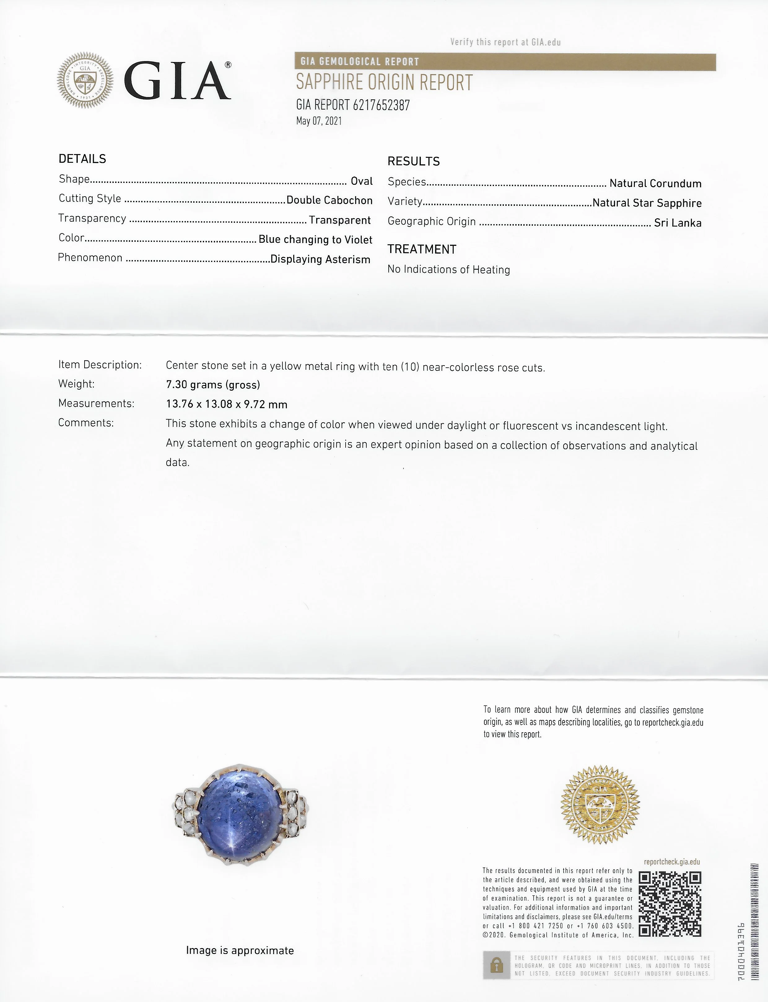 Victorian No Heat Ceylon 18.80 CTW Sapphire Diamond 14 Karat Rose Gold Ring GIA - Image 12