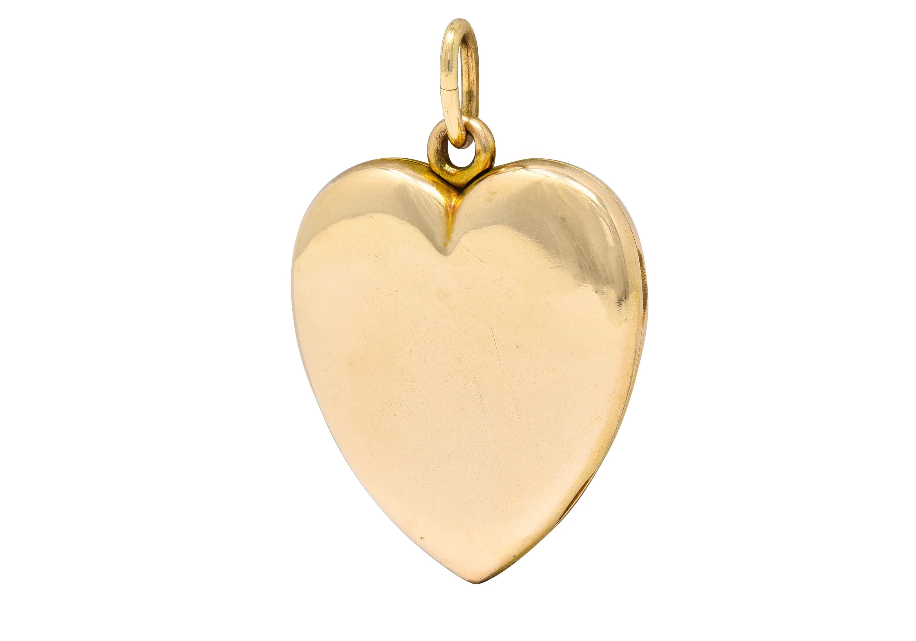 Victorian Old Mine Diamond 14 Karat Gold Heart Locket Pendant - Image 8