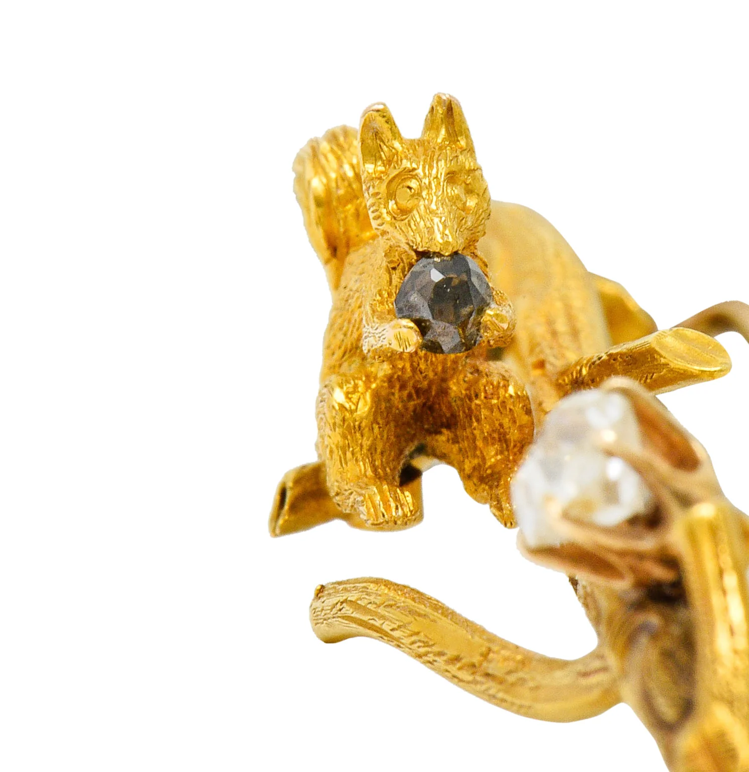 Victorian Old Mine Diamond 18 Karat Gold Squirrel Brooch - Image 5
