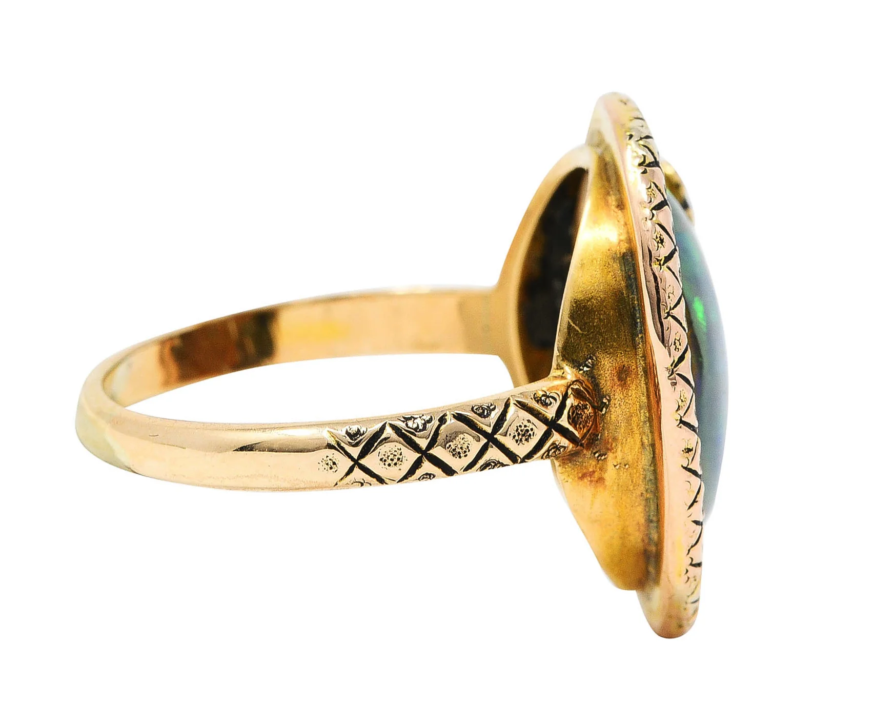 Victorian Opal 14 Karat Gold Snake Ring - Image 3