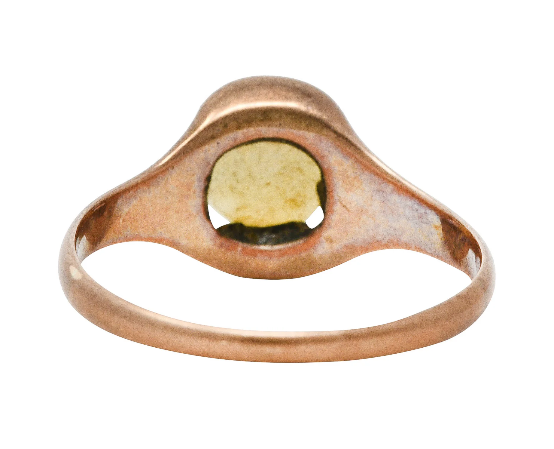 Victorian Opal Diamond 10 Karat Rose Gold Antique Gemstone Ring - Image 4