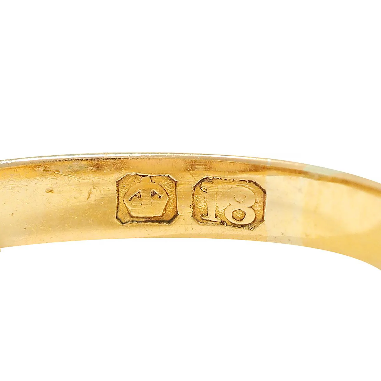 Victorian Opal Diamond 18 Karat Yellow Gold Antique Scroll Band Ring - Image 13