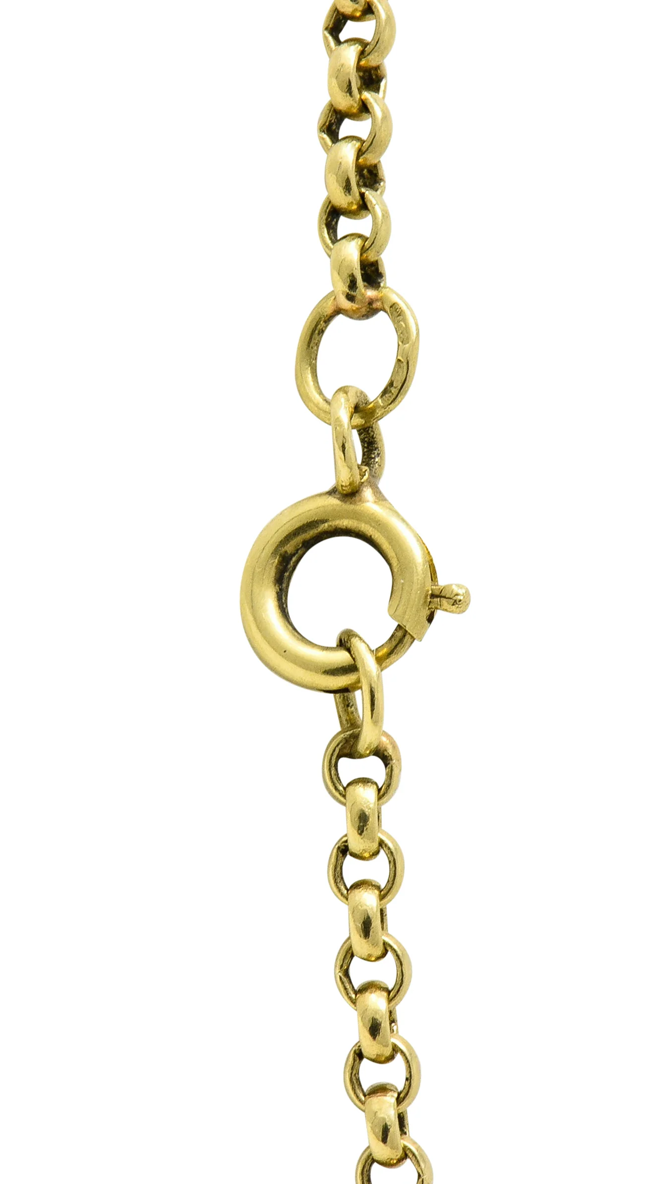 Victorian Pearl 14 Karat Gold 47 Inch Long Chain Station Necklace - Image 5