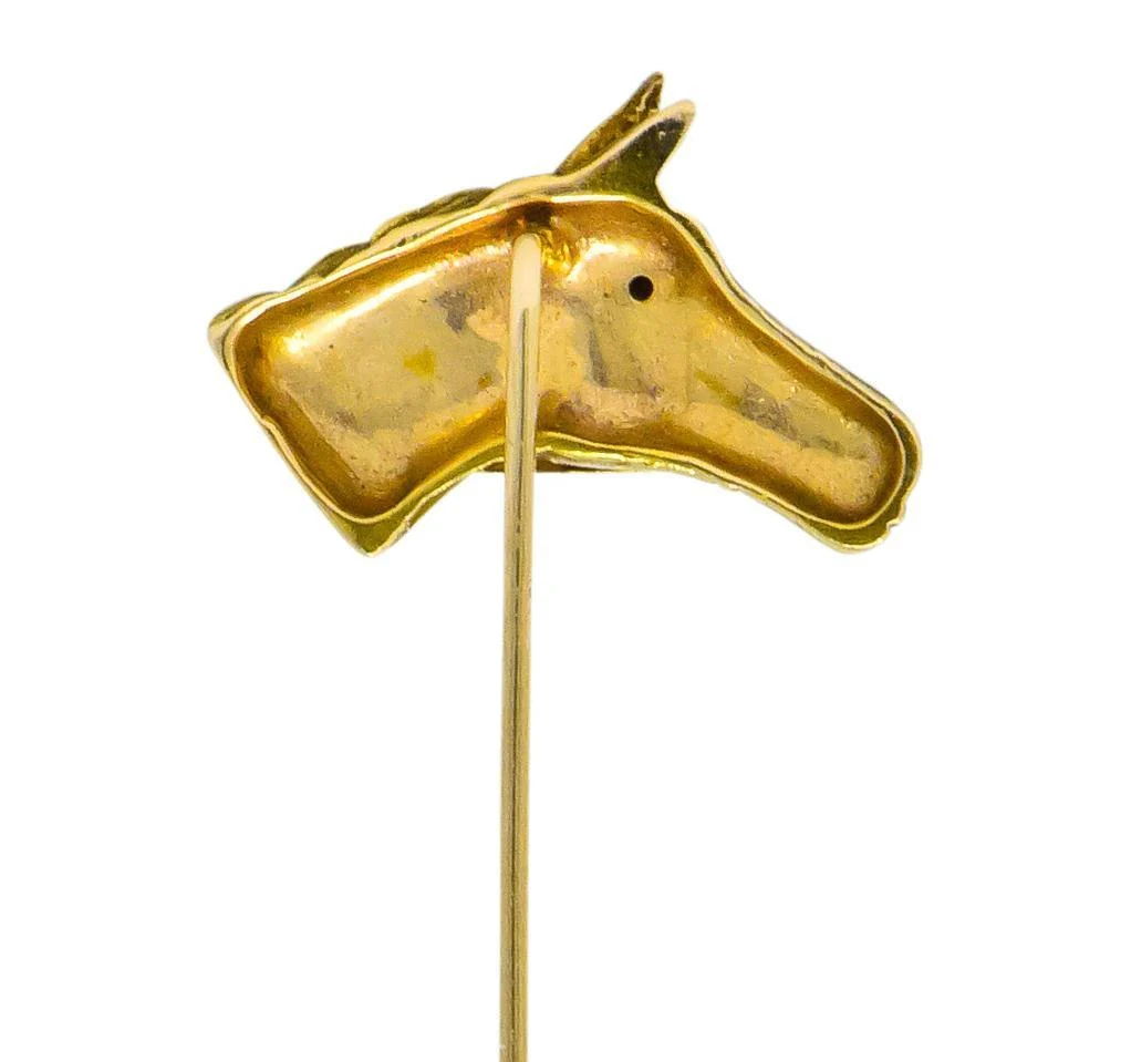 Victorian Ruby 14 Karat Gold Horse Stickpin - Image 4