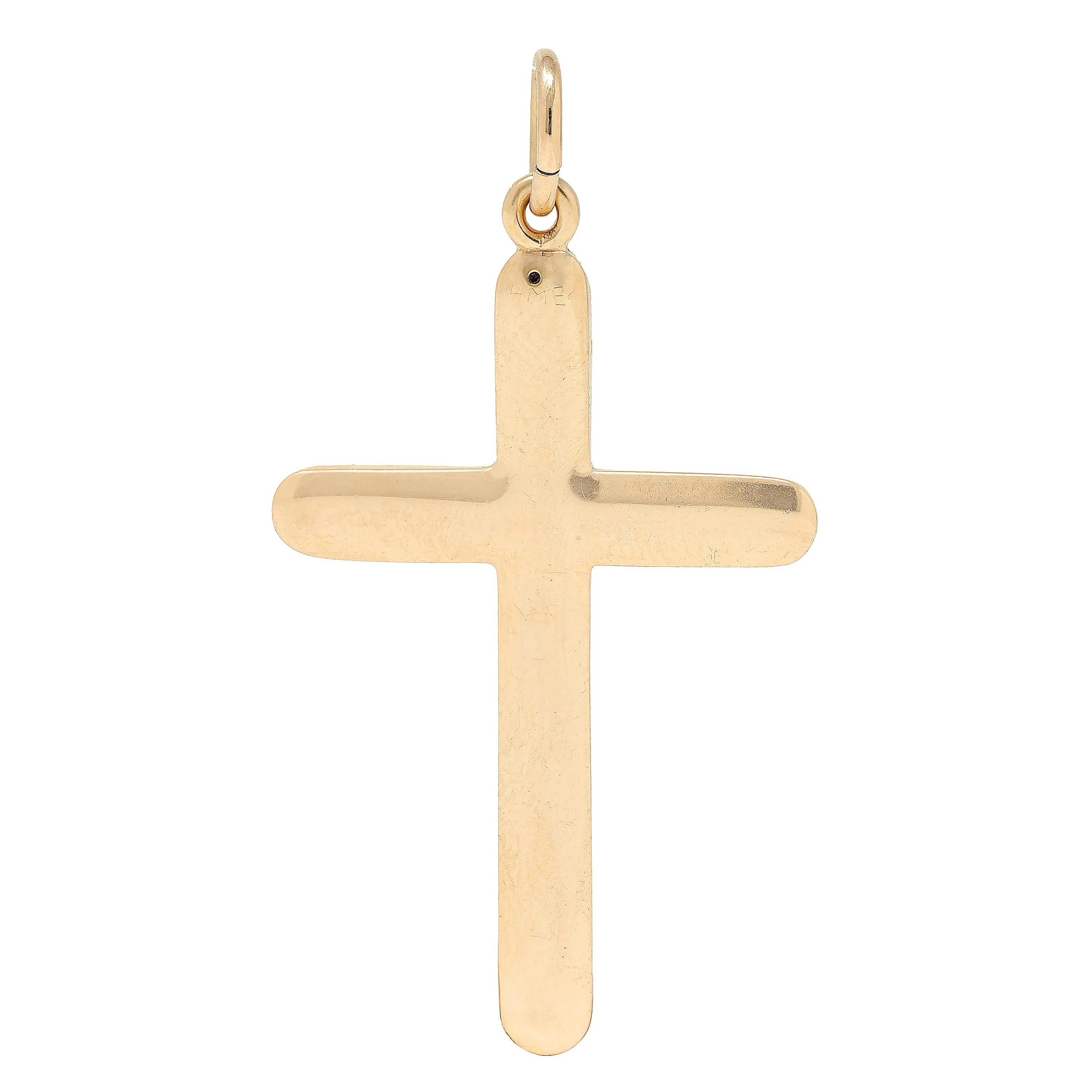 Victorian Seed Pearl 14 Karat Yellow Gold Antique Cross Pendant - Image 3