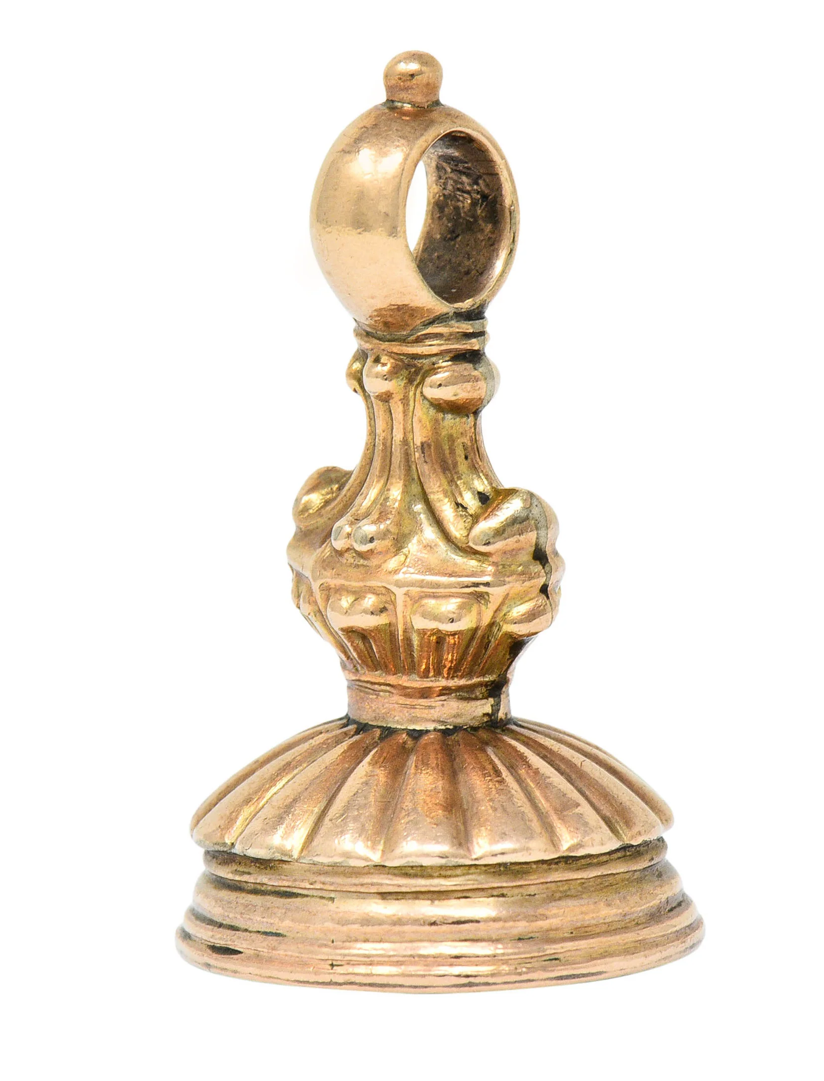 Victorian Smoky Quartz Intaglio 14 Karat Gold Neoclassical Fob Charm Pendant - Image 3