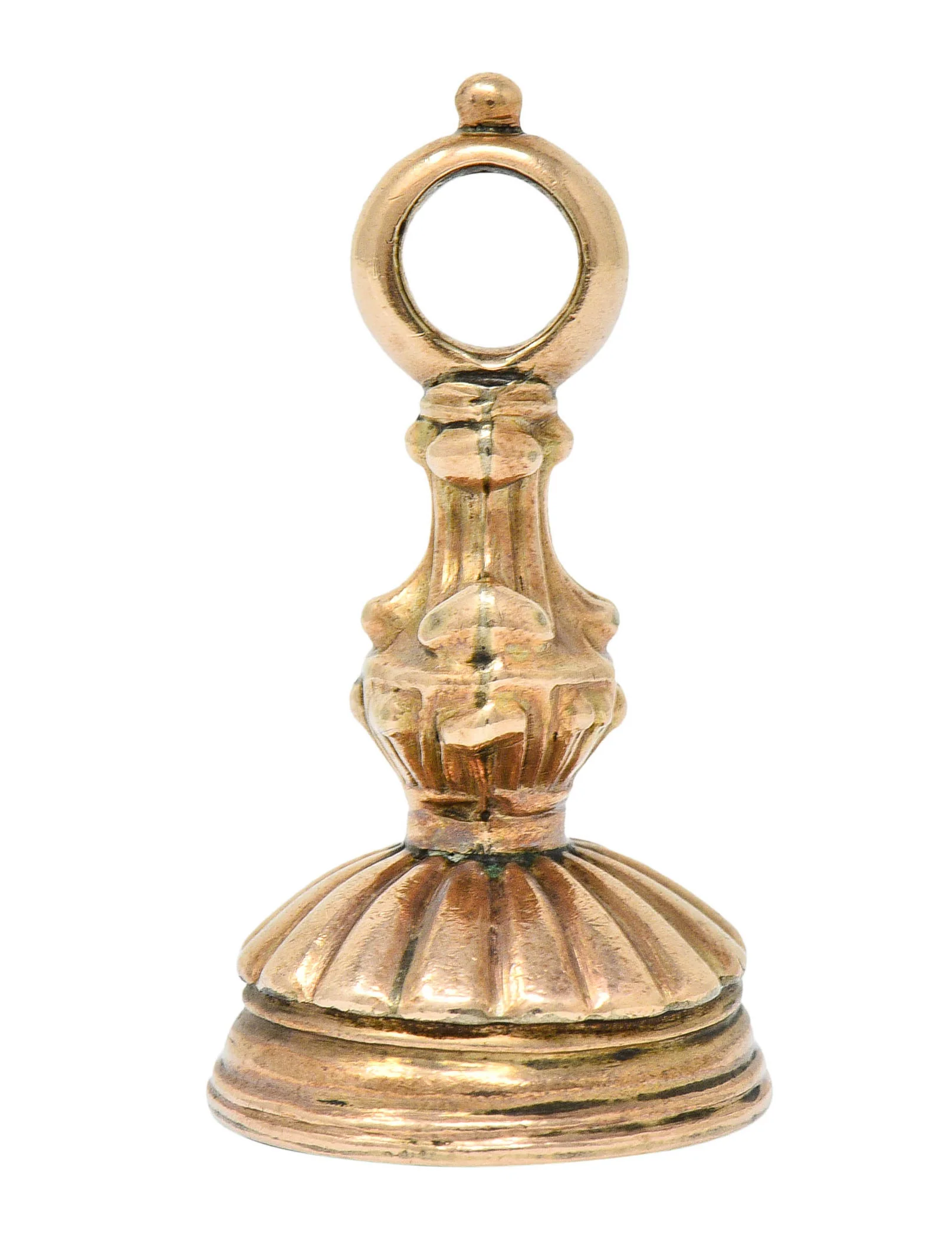 Victorian Smoky Quartz Intaglio 14 Karat Gold Neoclassical Fob Charm Pendant - Image 4