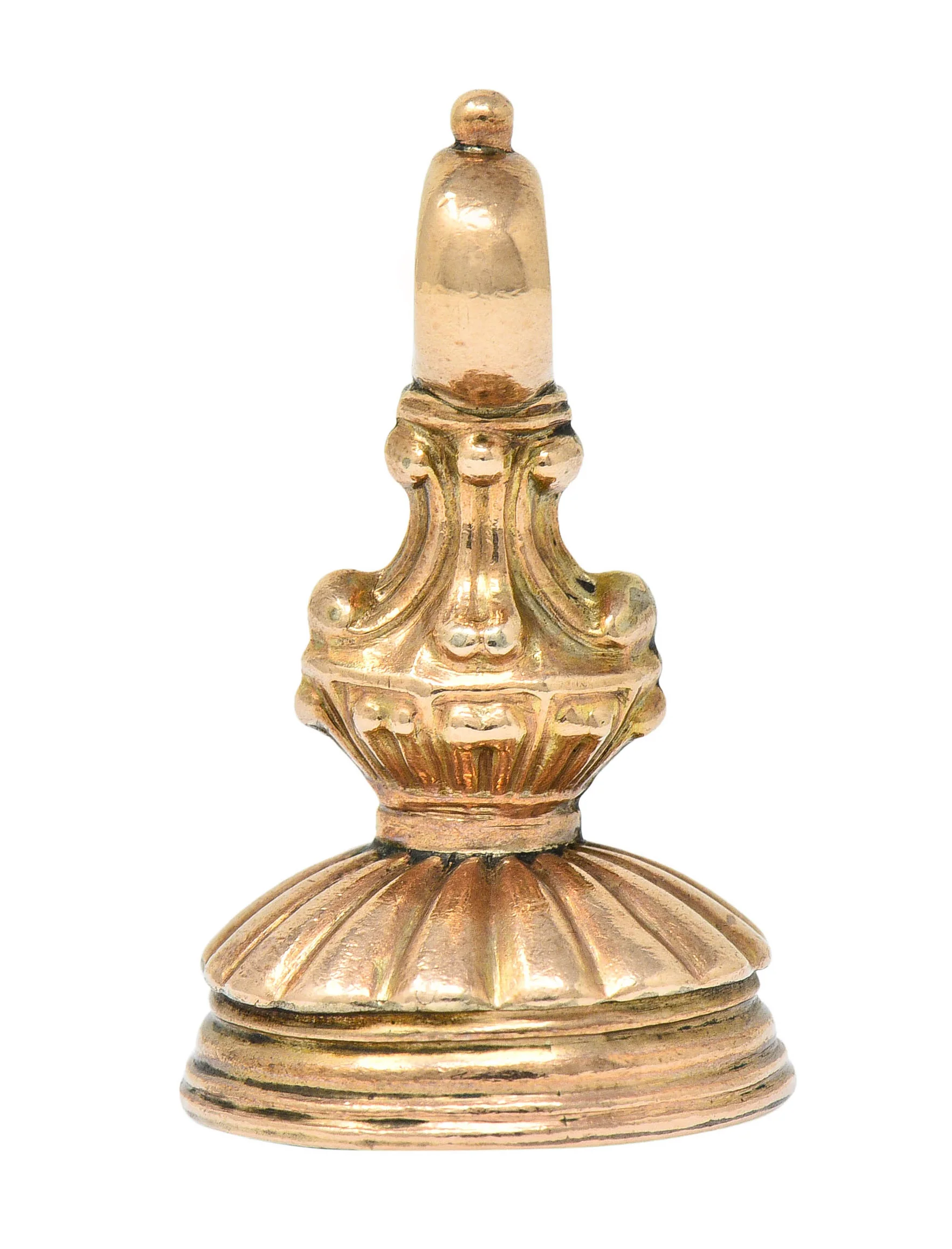 Victorian Smoky Quartz Intaglio 14 Karat Gold Neoclassical Fob Charm Pendant - Image 5