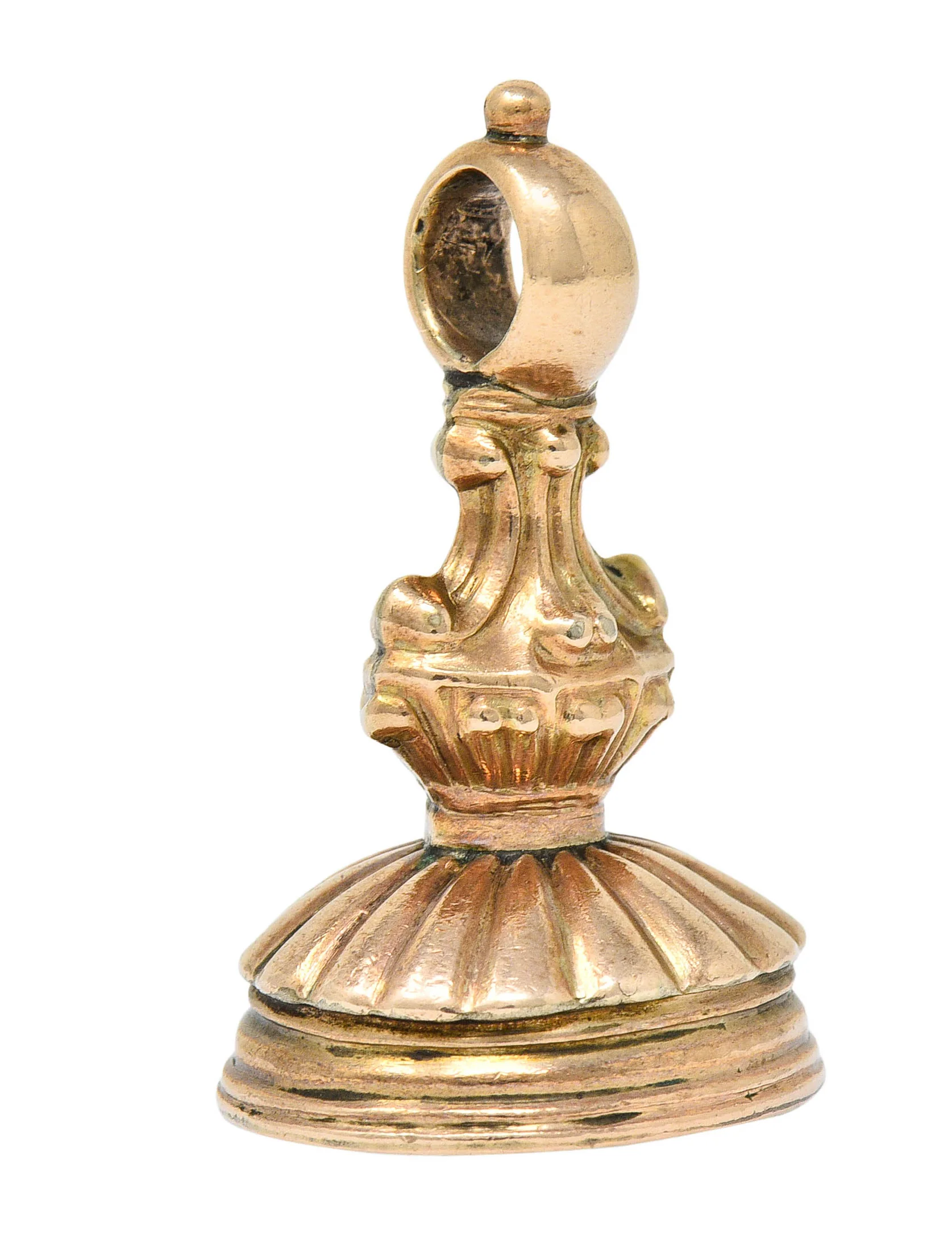 Victorian Smoky Quartz Intaglio 14 Karat Gold Neoclassical Fob Charm Pendant - Image 6