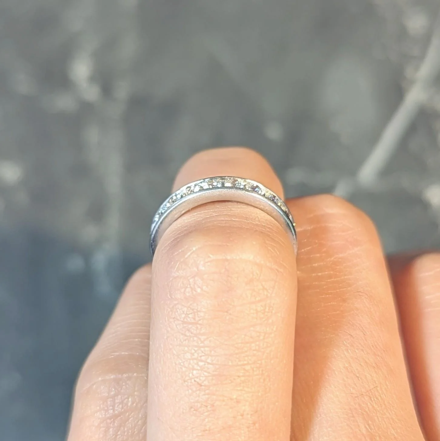Vintage 0.50 Carat Diamond Platinum Channel Wedding Band Ring - Image 10