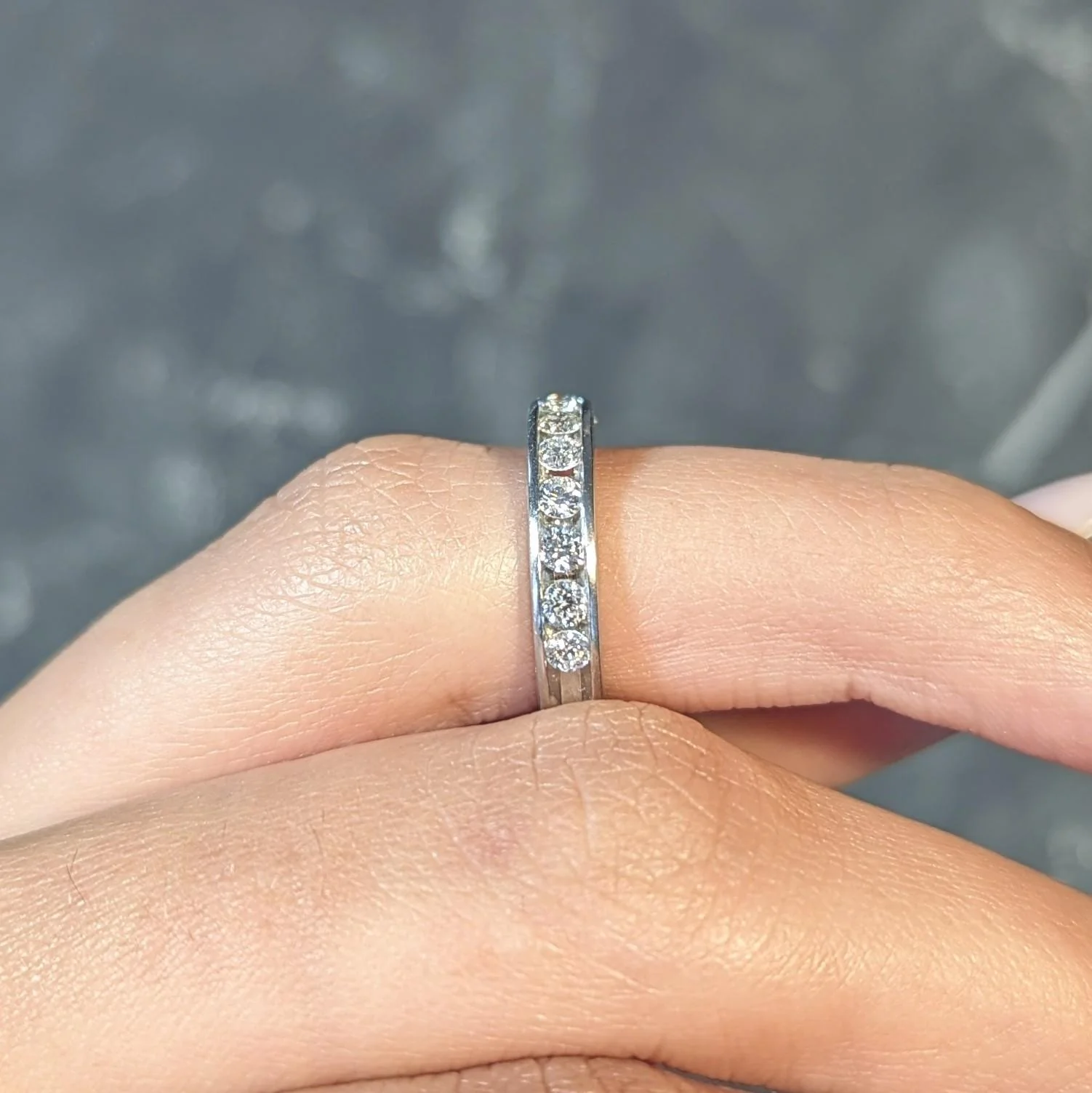Vintage 0.50 Carat Diamond Platinum Channel Wedding Band Ring - Image 11