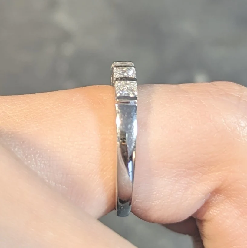 Vintage 0.50 CTW Princess Cut Diamond 14 Karat Gold Scroll Wedding Band Ring - Image 15