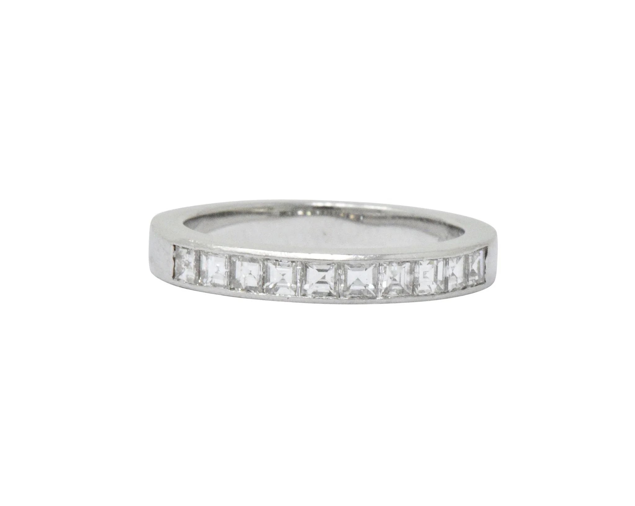 Vintage 1.00 CTW Diamond Platinum Stackable Band Ring