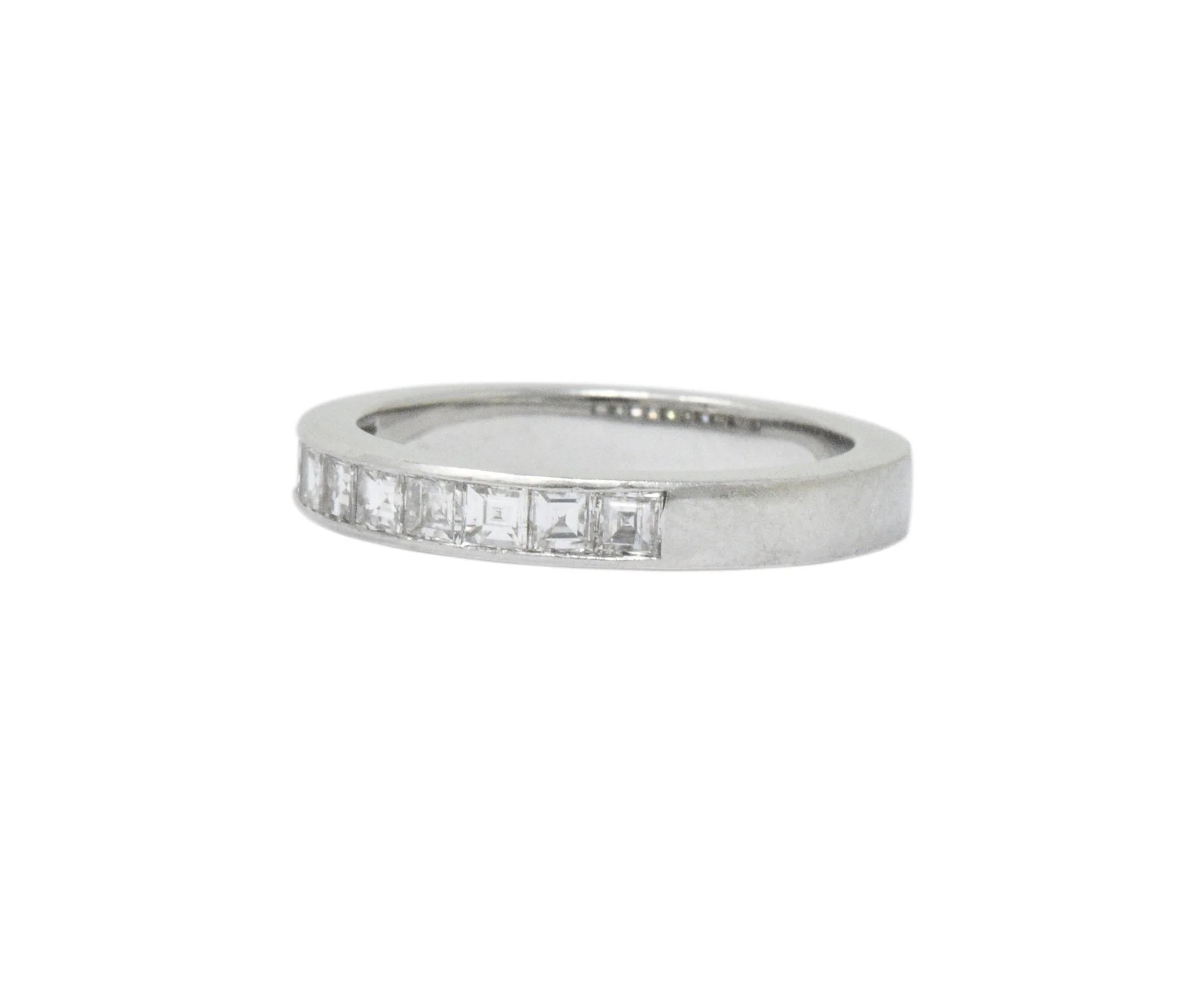 Vintage 1.00 CTW Diamond Platinum Stackable Band Ring - Image 2