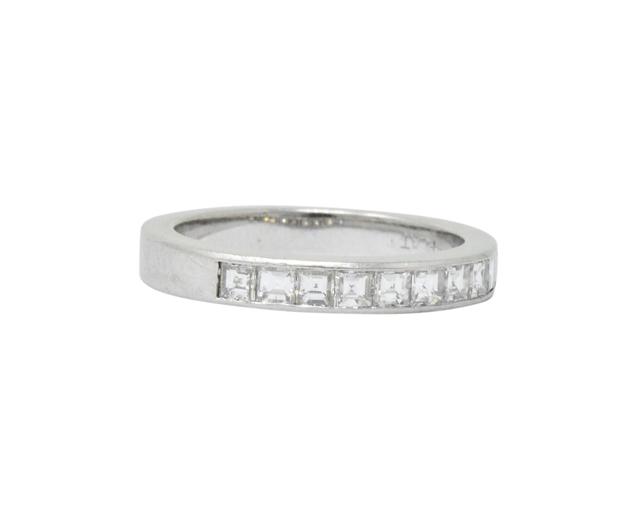 Vintage 1.00 CTW Diamond Platinum Stackable Band Ring - Image 3
