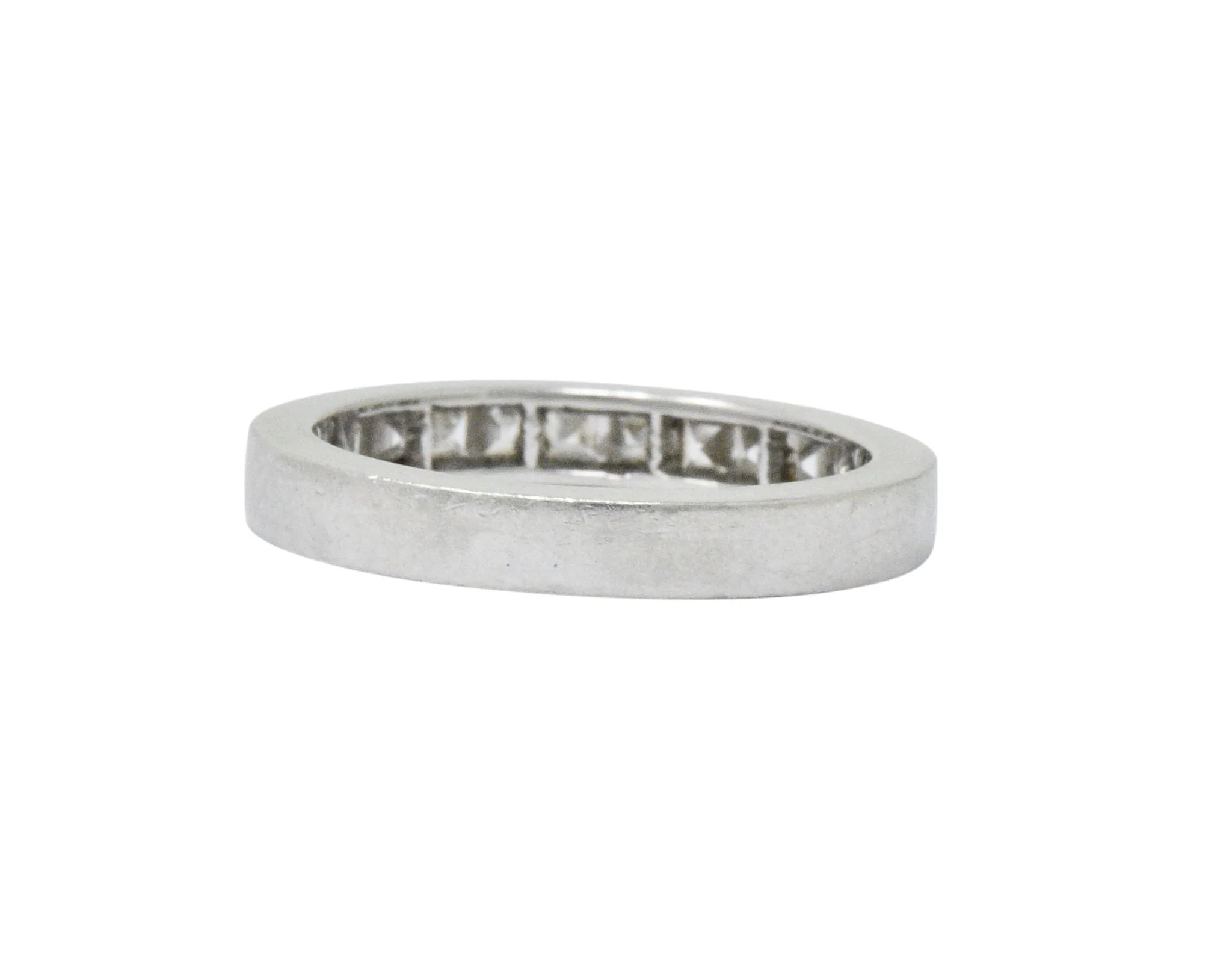 Vintage 1.00 CTW Diamond Platinum Stackable Band Ring - Image 5