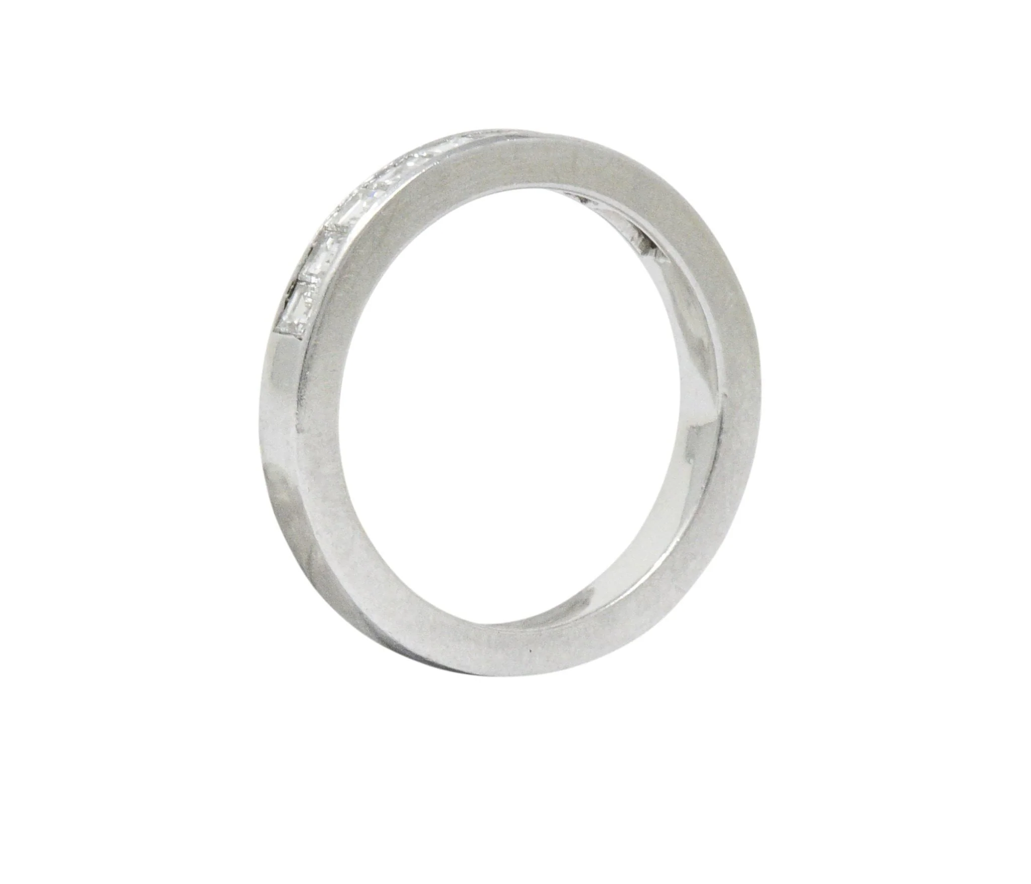 Vintage 1.00 CTW Diamond Platinum Stackable Band Ring - Image 6