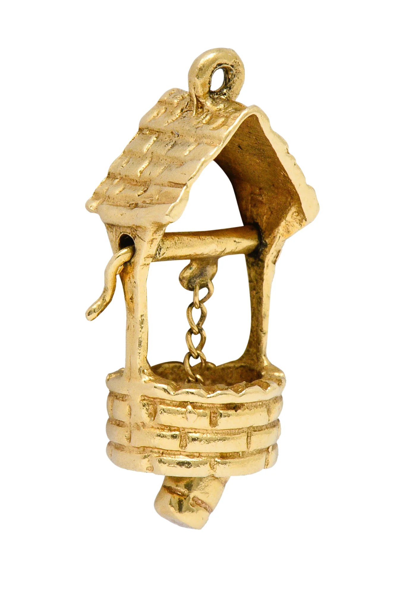 Vintage 14 Karat Gold Wishing Well Charm - Image 4