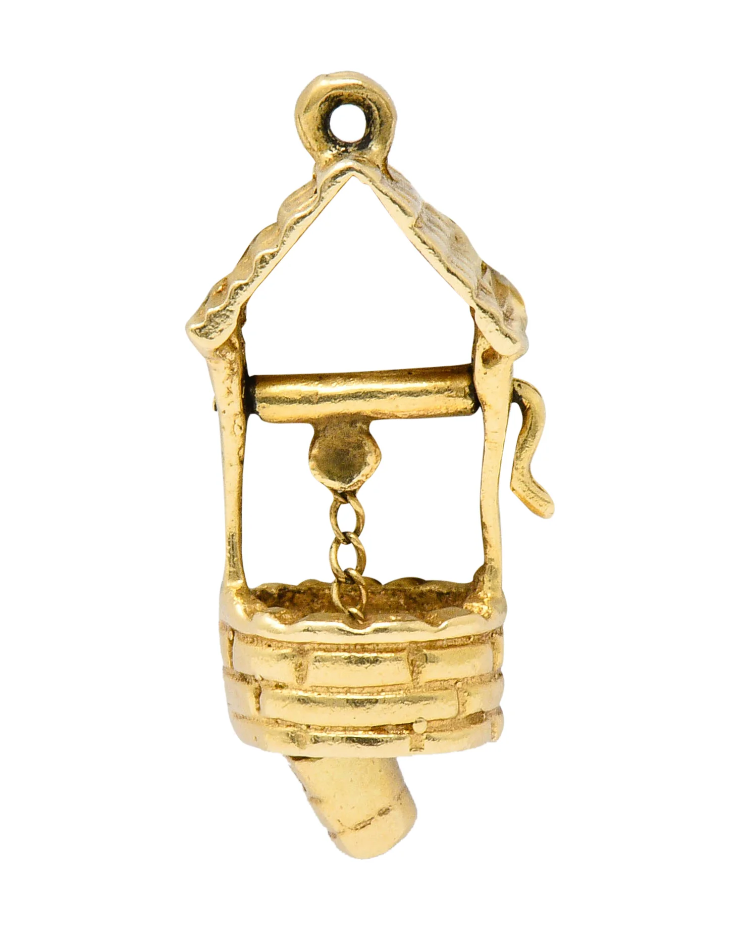 Vintage 14 Karat Gold Wishing Well Charm - Image 5