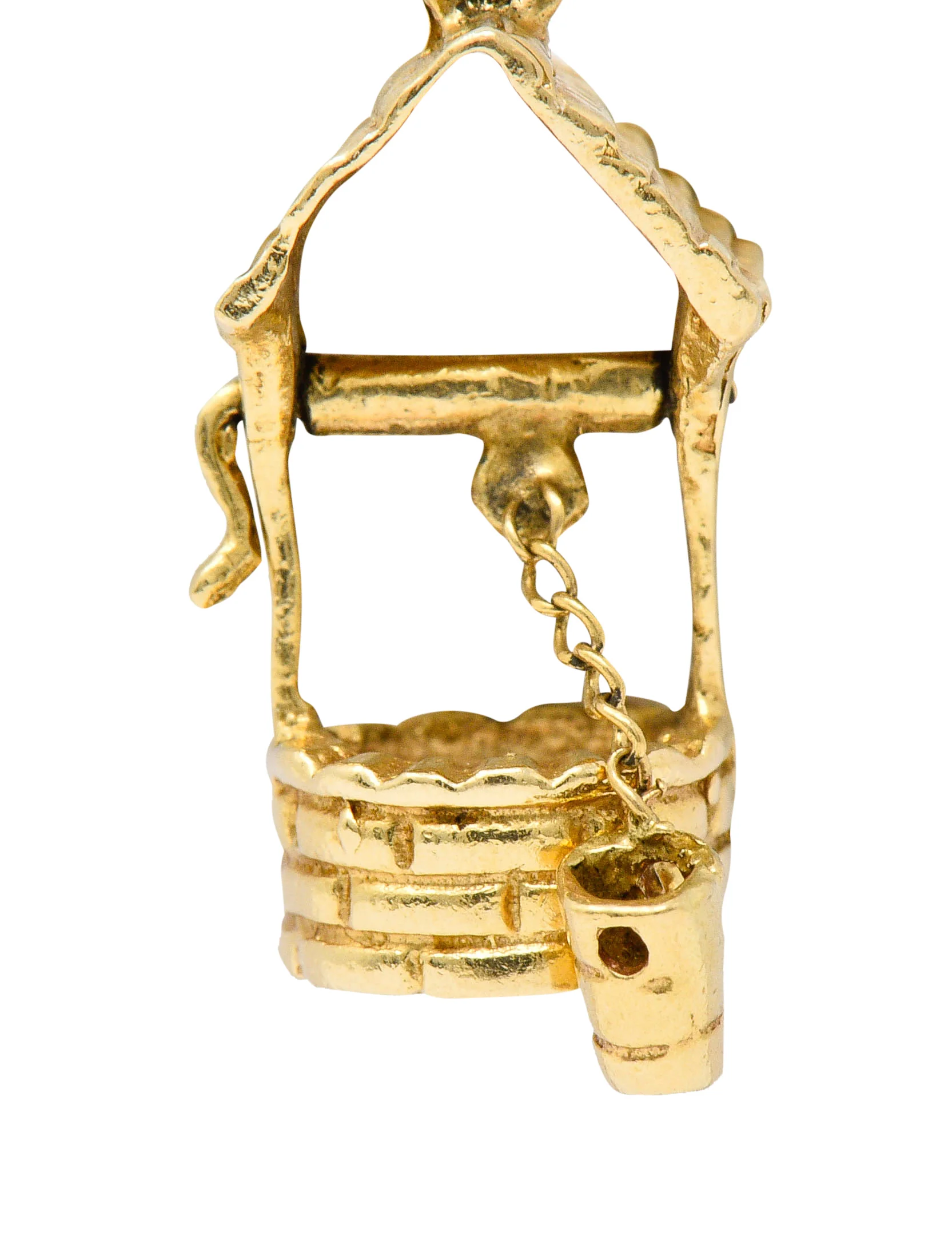 Vintage 14 Karat Gold Wishing Well Charm - Image 6