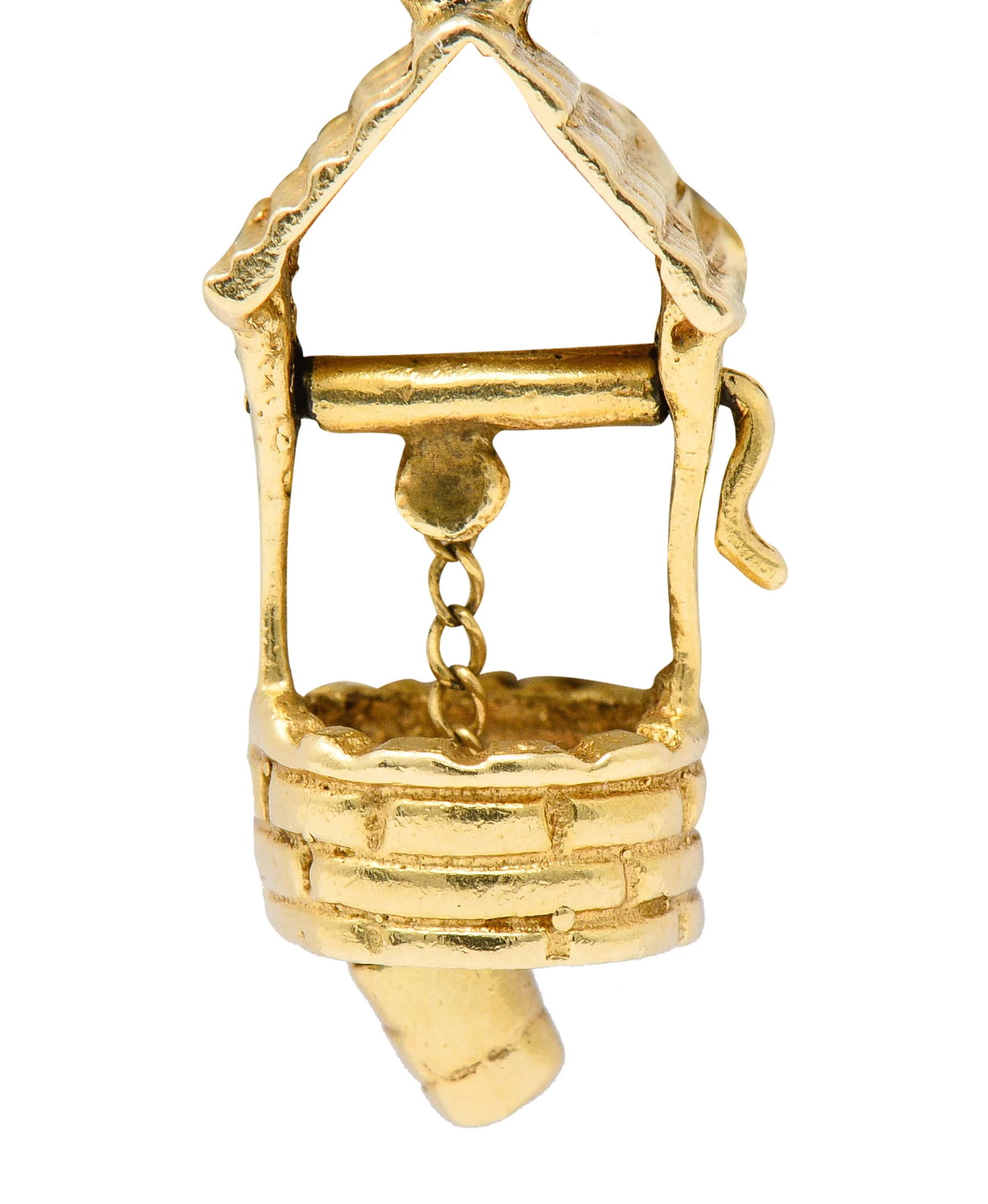Vintage 14 Karat Gold Wishing Well Charm - Image 7