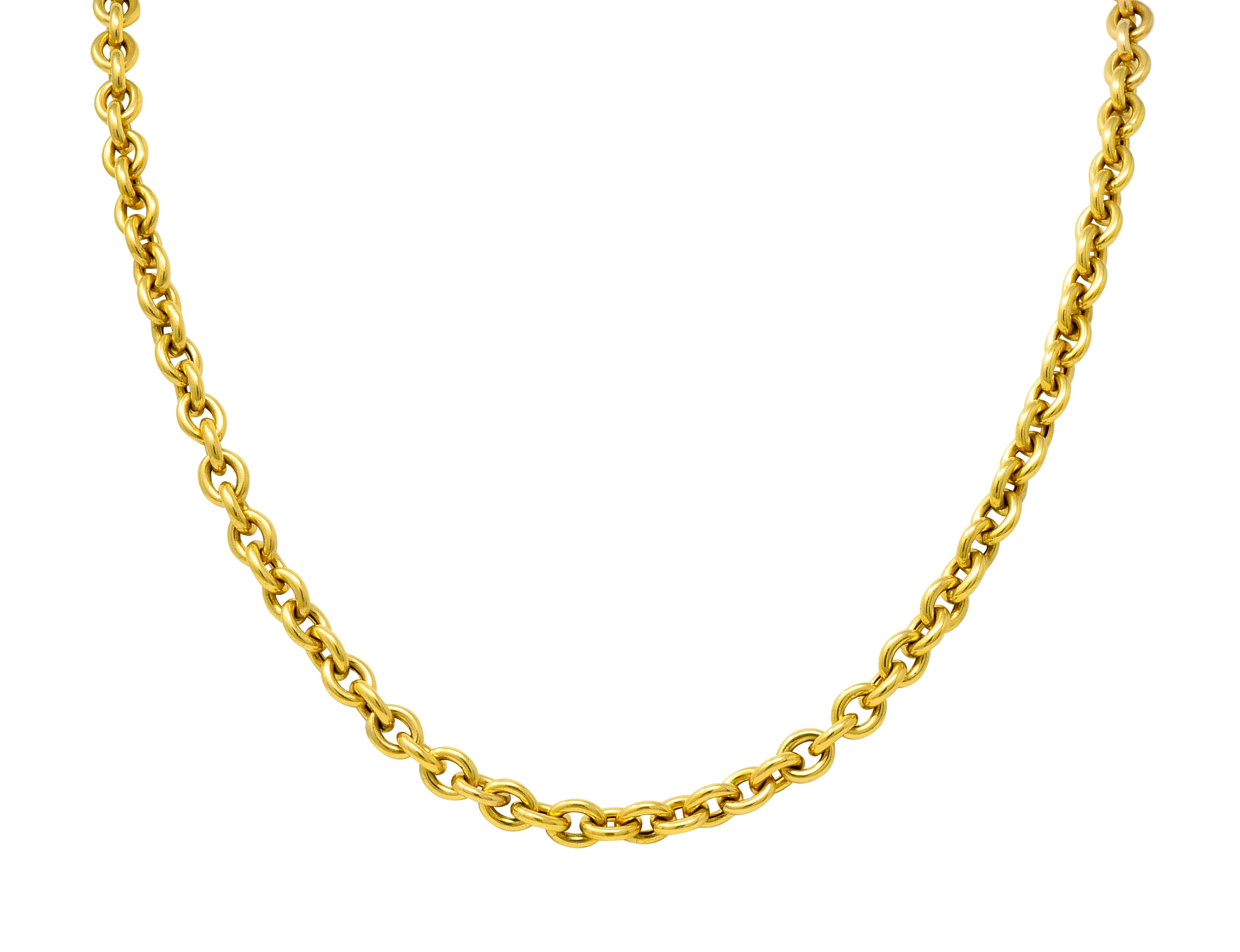 Vintage 14 Karat Yellow Gold 30 Inch Cable Chain Unisex Necklace