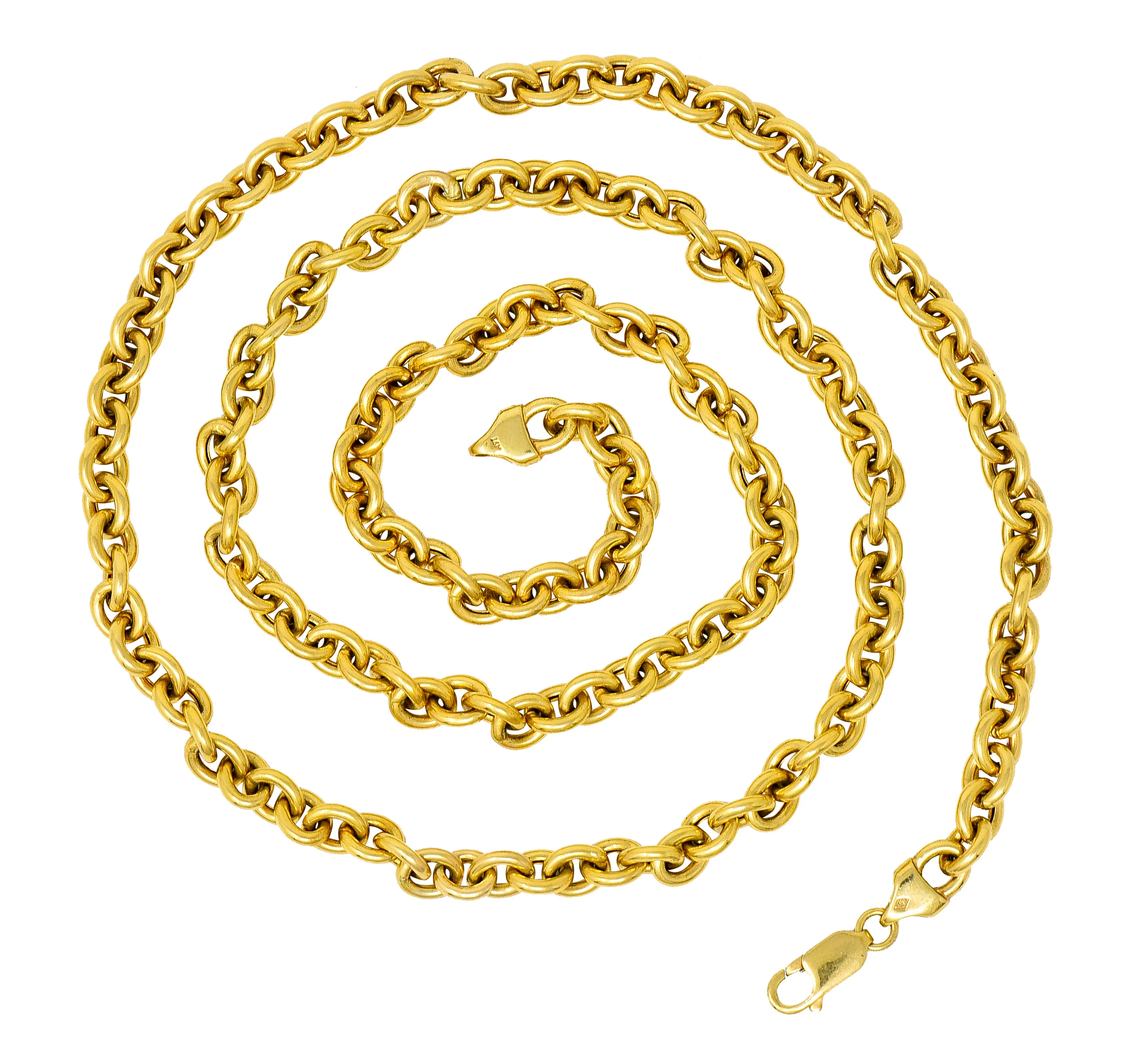 Vintage 14 Karat Yellow Gold 30 Inch Cable Chain Unisex Necklace - Image 2