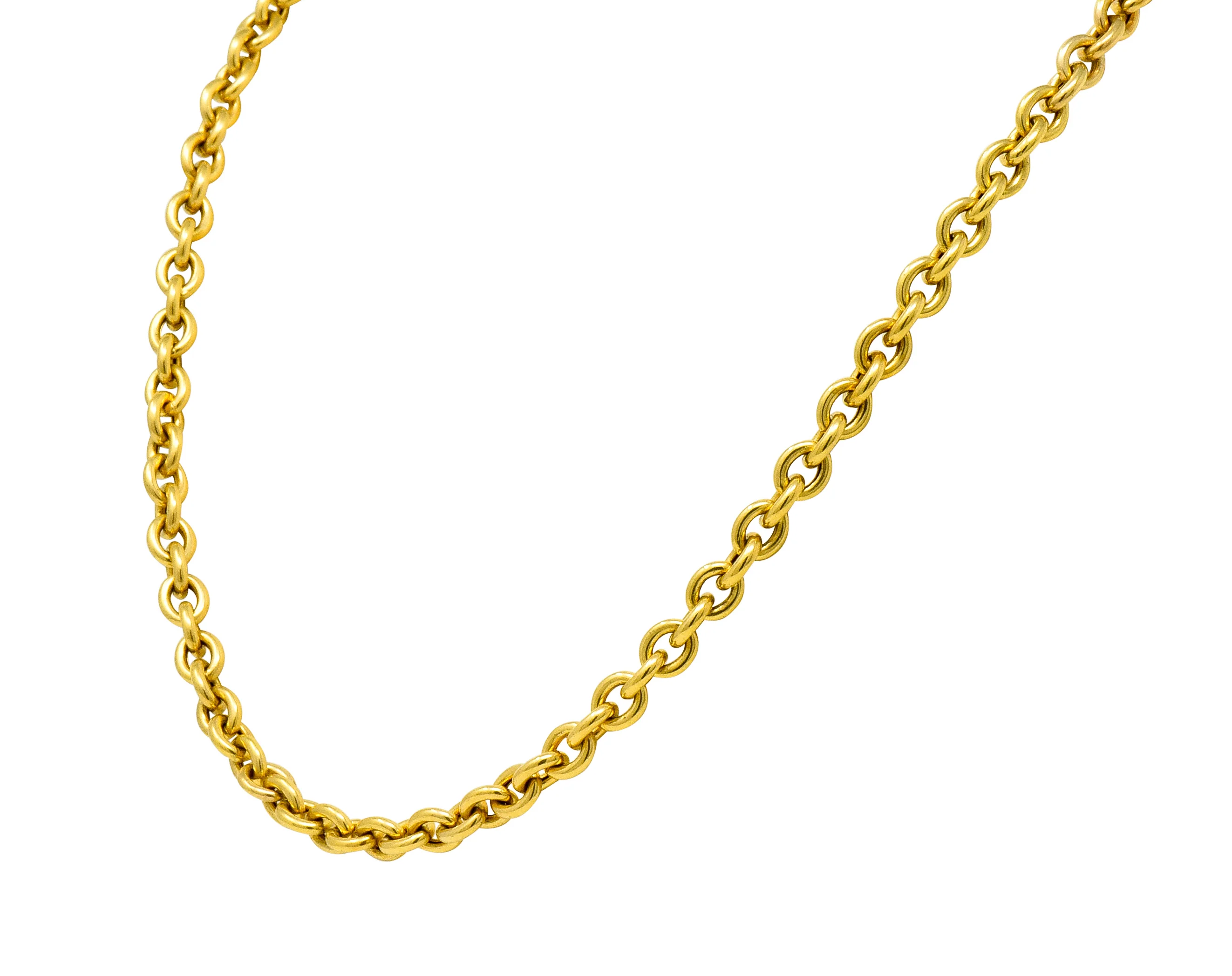 Vintage 14 Karat Yellow Gold 30 Inch Cable Chain Unisex Necklace - Image 3