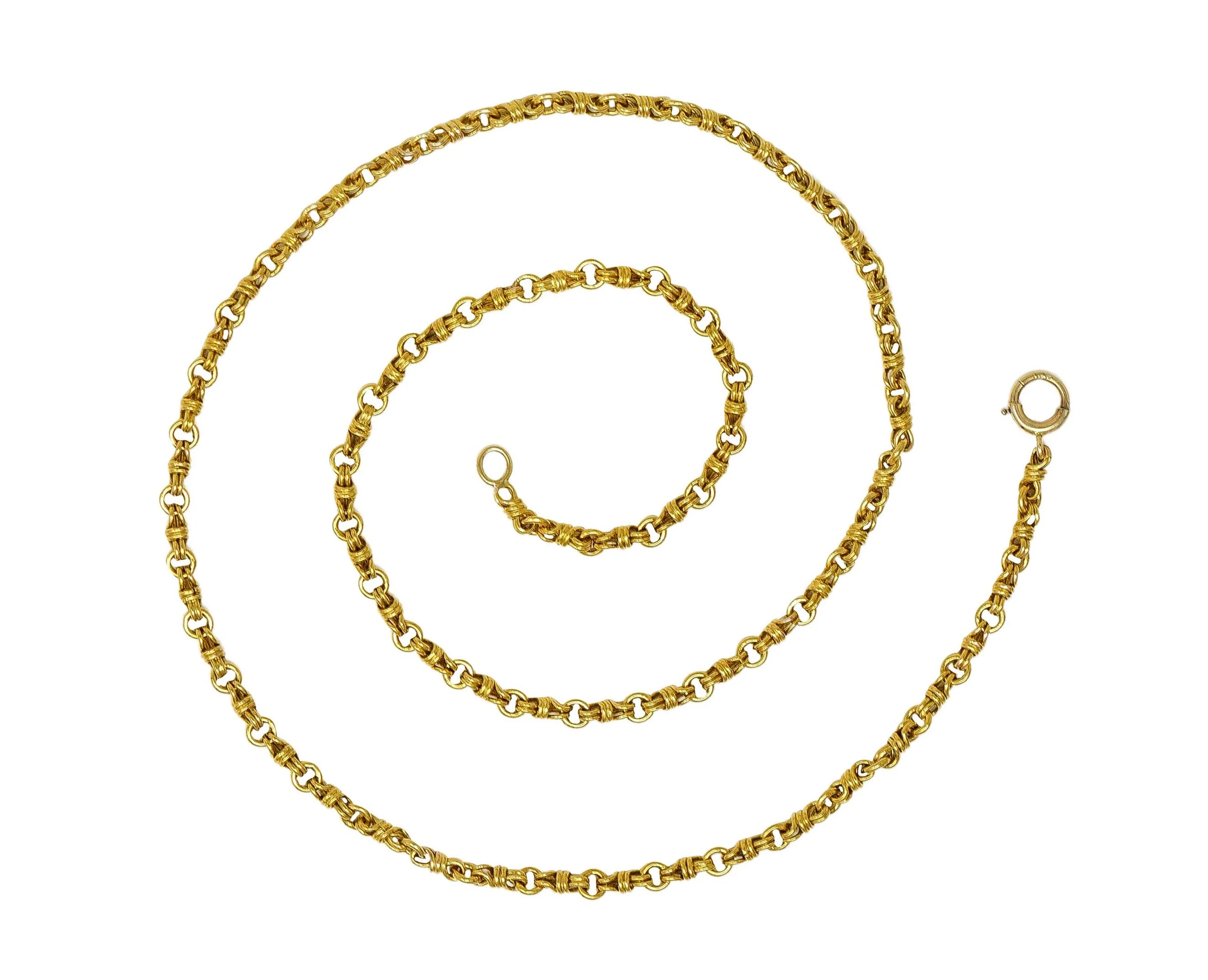 Vintage 14 Karat Yellow Gold Infinity Link Chain Necklace - Image 3