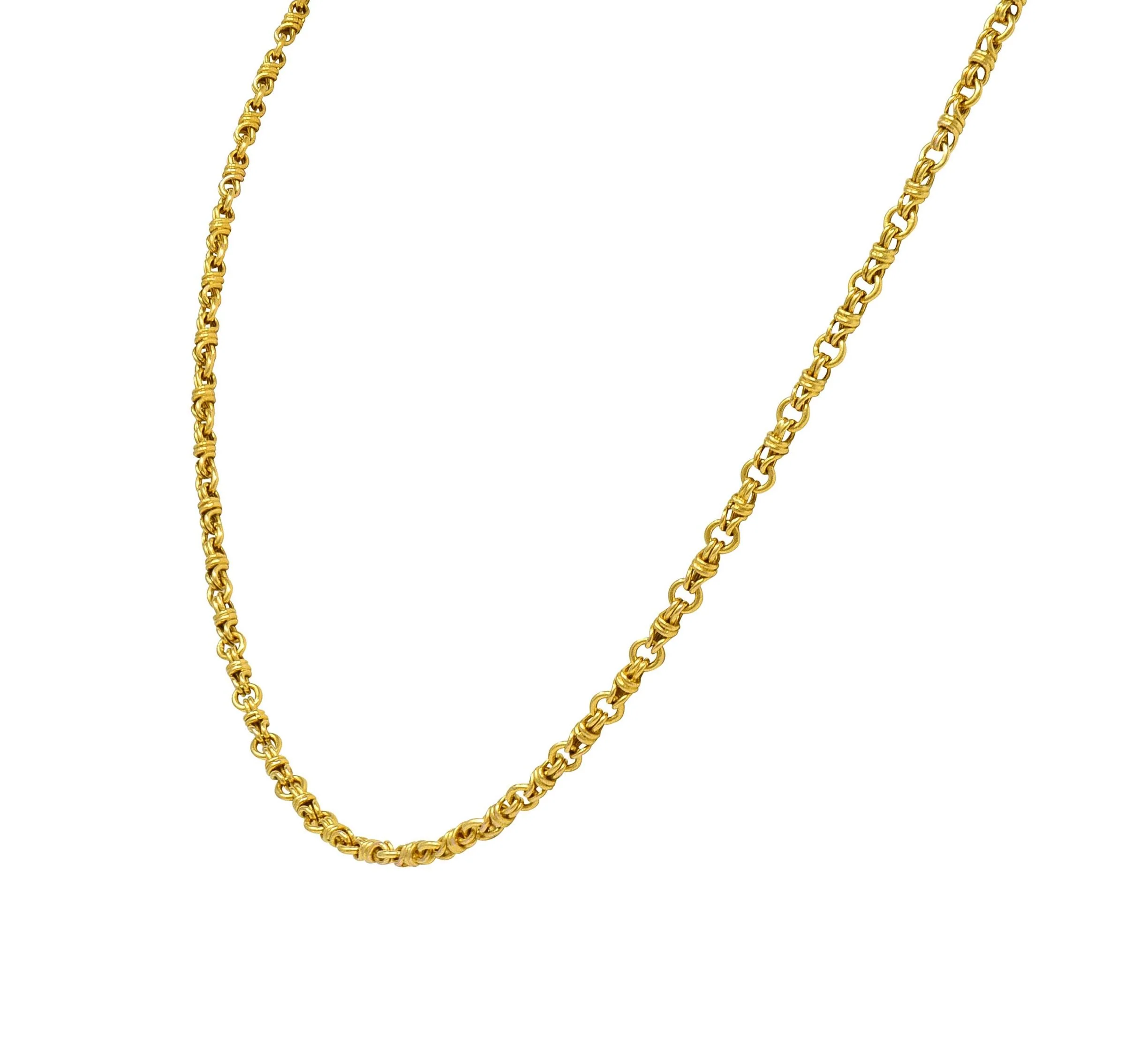 Vintage 14 Karat Yellow Gold Infinity Link Chain Necklace - Image 4